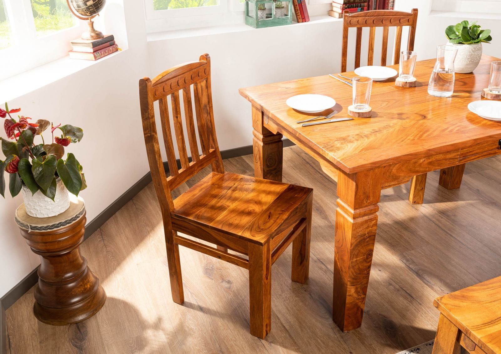 Massivmoebel24 Holzstuhl OXFORD, Stuhl Akazie 45x46x97 honig lackiert OXFOR günstig online kaufen