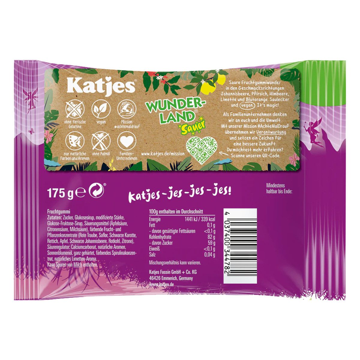 KATJES Süßigkeit, Katjes Wunderland sauer Vegane Fruchtgummi magisch lecker 175g