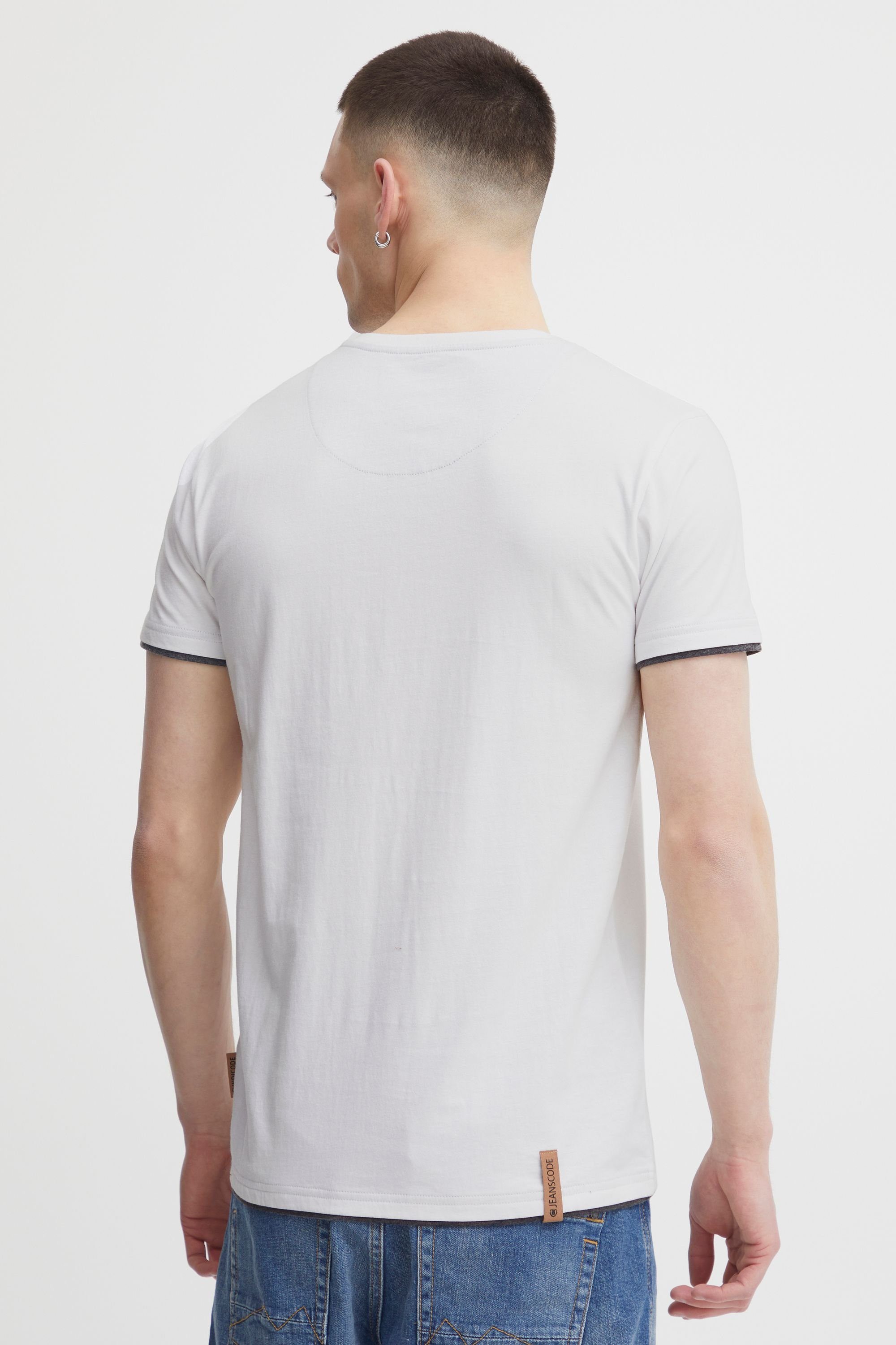 Indicode Off-White Layershirt IDTony (002) Knopfleiste Kurzarmshirt mit