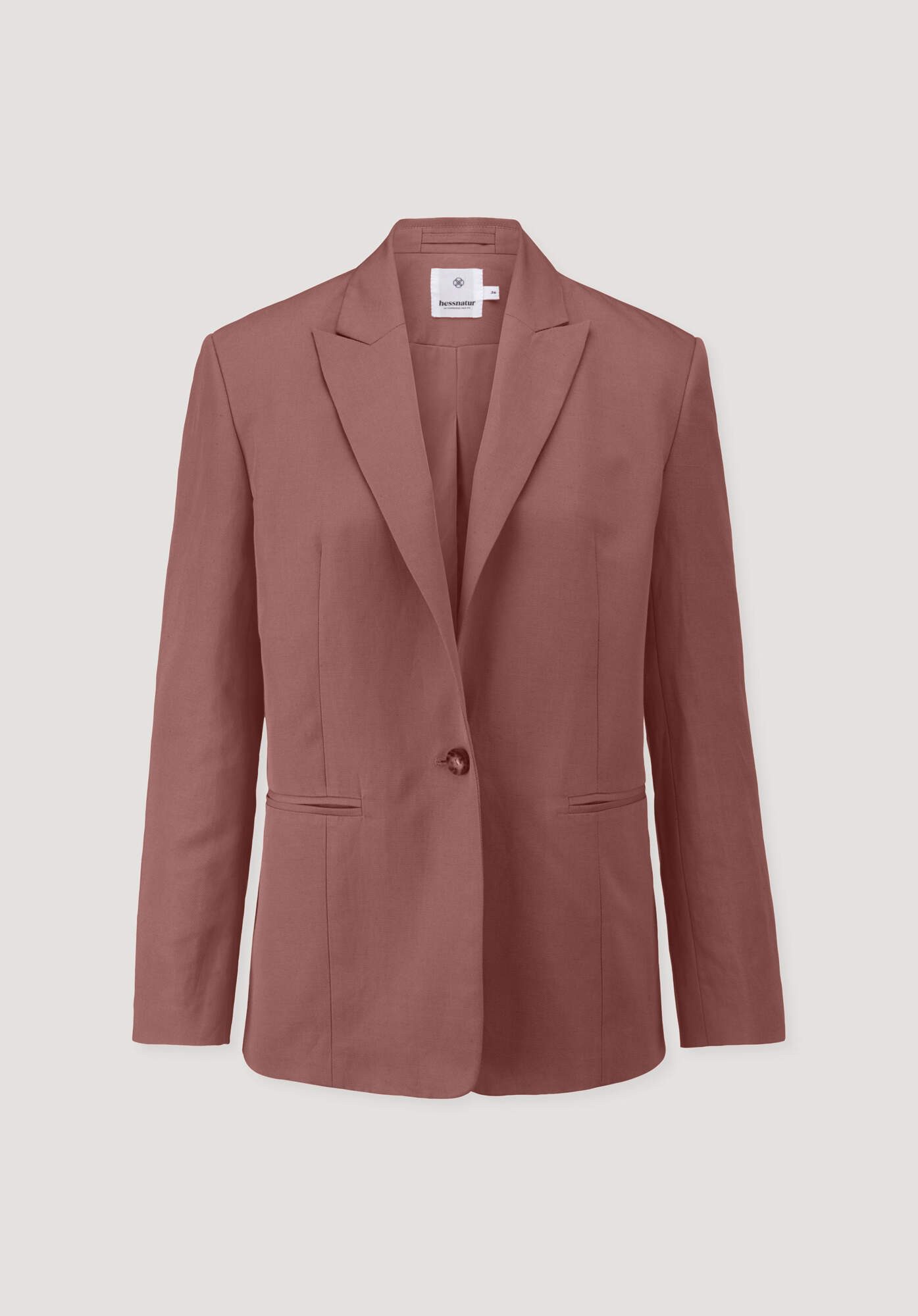 Hessnatur Longblazer aus Bio-Baumwolle mit Leinen (1-tlg)