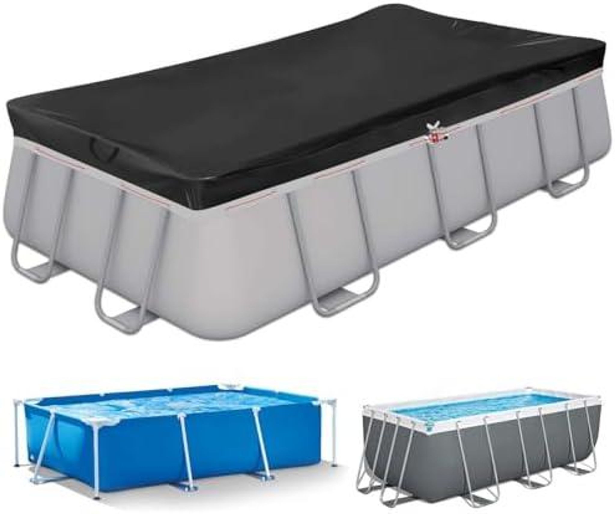 FELIXLEO Pool-Abdeckplane Poolabdeckung 305 x 205 cm, 420D Oxford, reißfest, Schwarz (1-St)