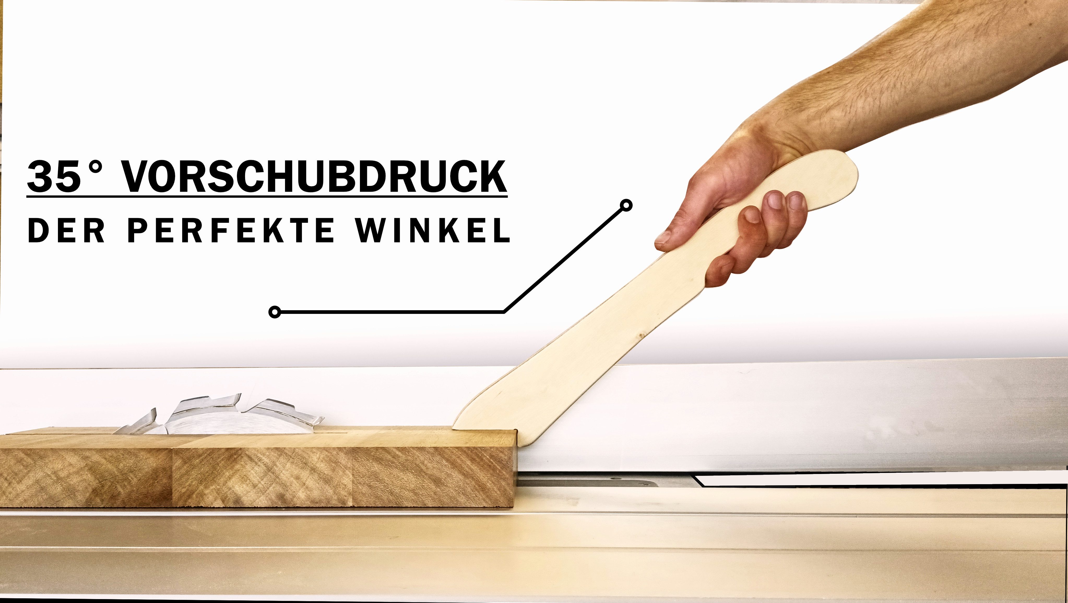 Kernholz Werkzeughalter Schiebestock für Tischkreissägen / Werkstückschieber, 1-tlg.