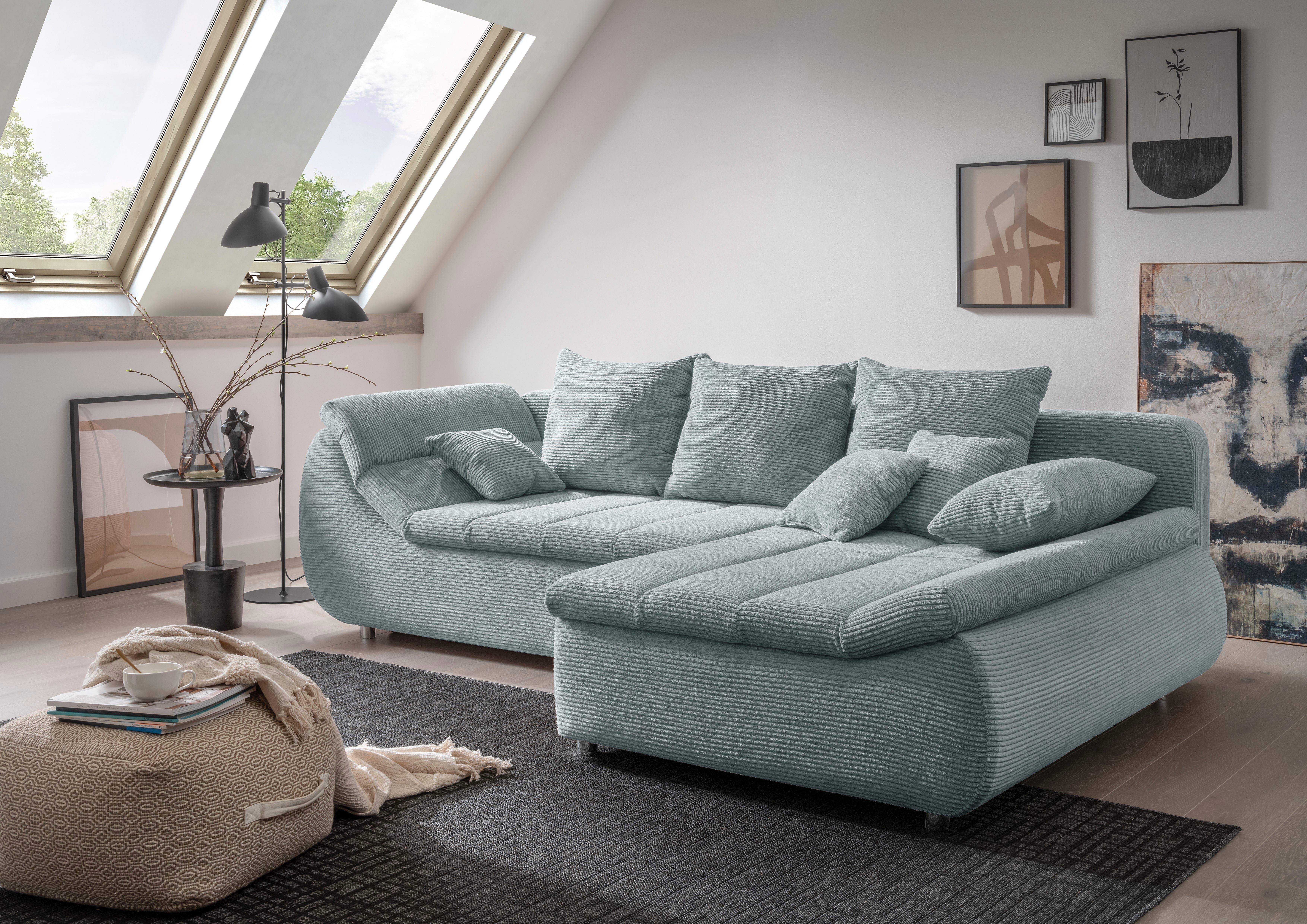 INOSIGN Ecksofa Imola, bequem, aktuelle Steppung im Sitz, L-Form, Breite 270cm, wahlweise mit Bettfunktion