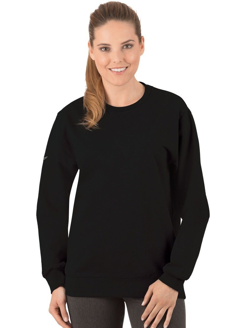 Biobaumwolle Trigema Sweatshirt aus Sweatshirt schwarz TRIGEMA