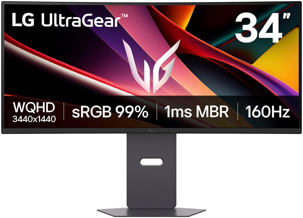 Valentinstagsgeschenk LG 34G600A Curved-Gaming-Monitor (86 cm/34 ", 3440 x 1440 px, UWQHD, 1 ms Reaktionszeit, 160 Hz, VA LED), schwarz