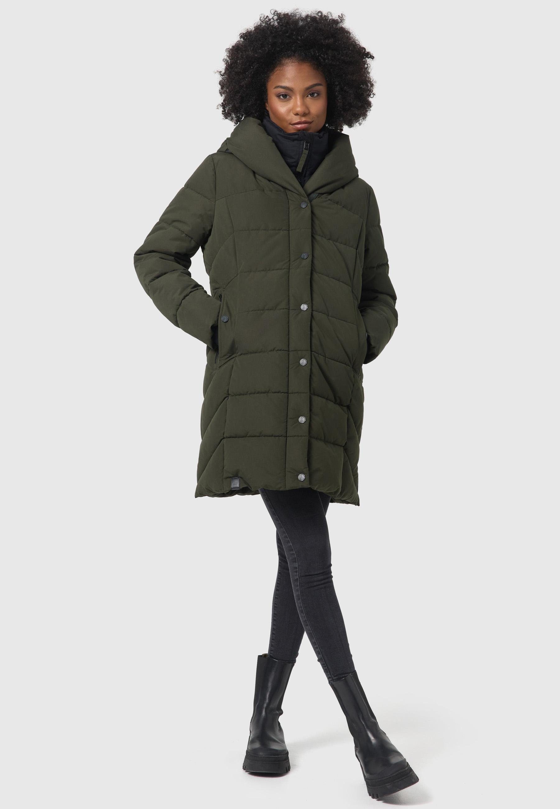 Navahoo Steppmantel Knutschilein Stylischer Damenmantel mit abnehmbarem Fleece-Kragen