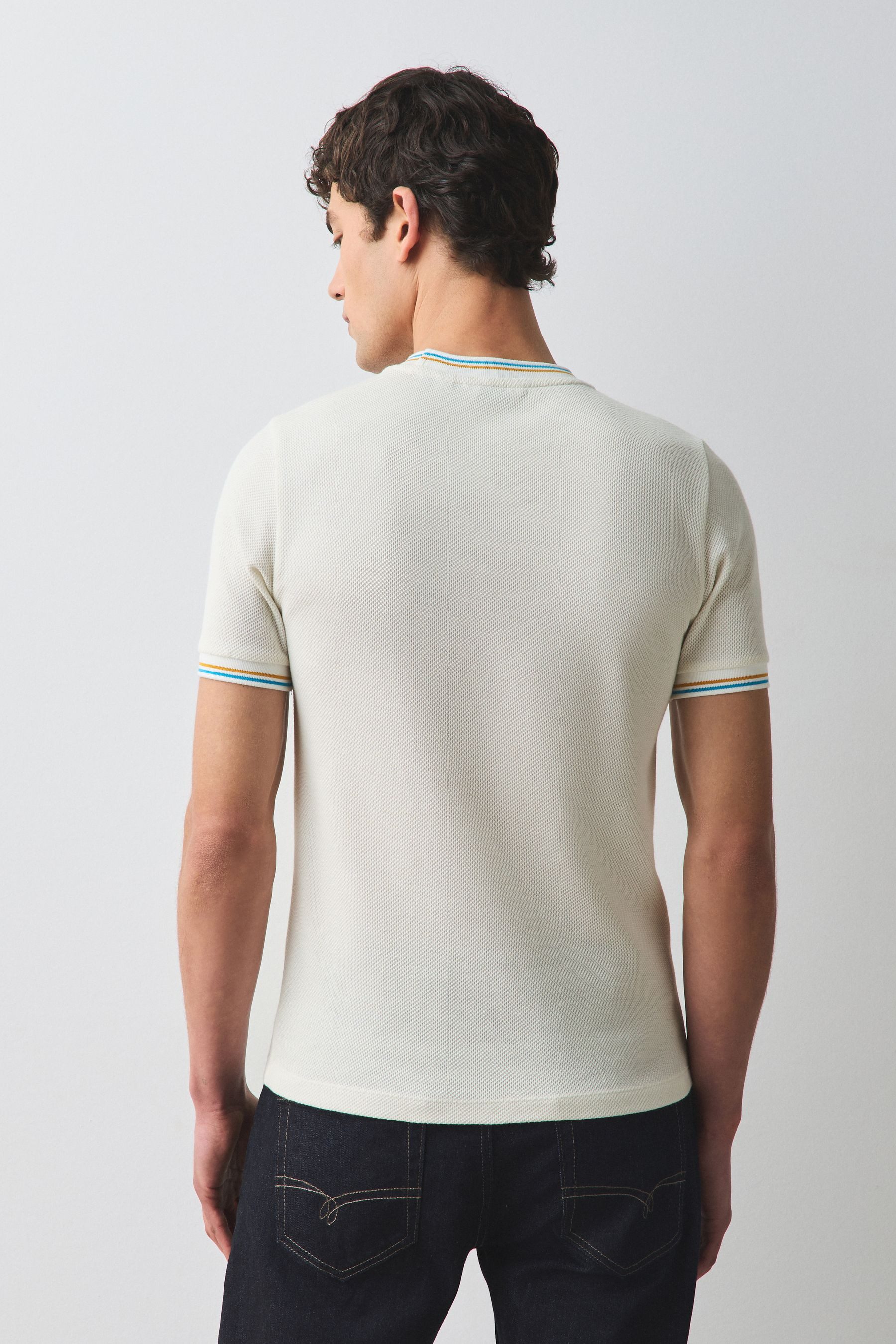Next T-Shirt Slim Fit T-Shirt mit Randstreifen (1-tlg)