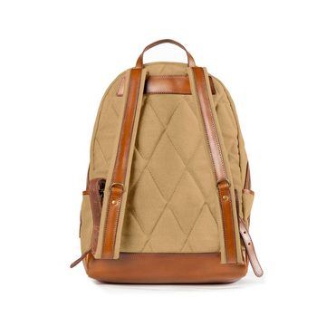 DRAKENSBERG Rucksack »Lenny« Khaki-Beige, hochwertiger Tagesrucksack im College-Design für Damen und Herren