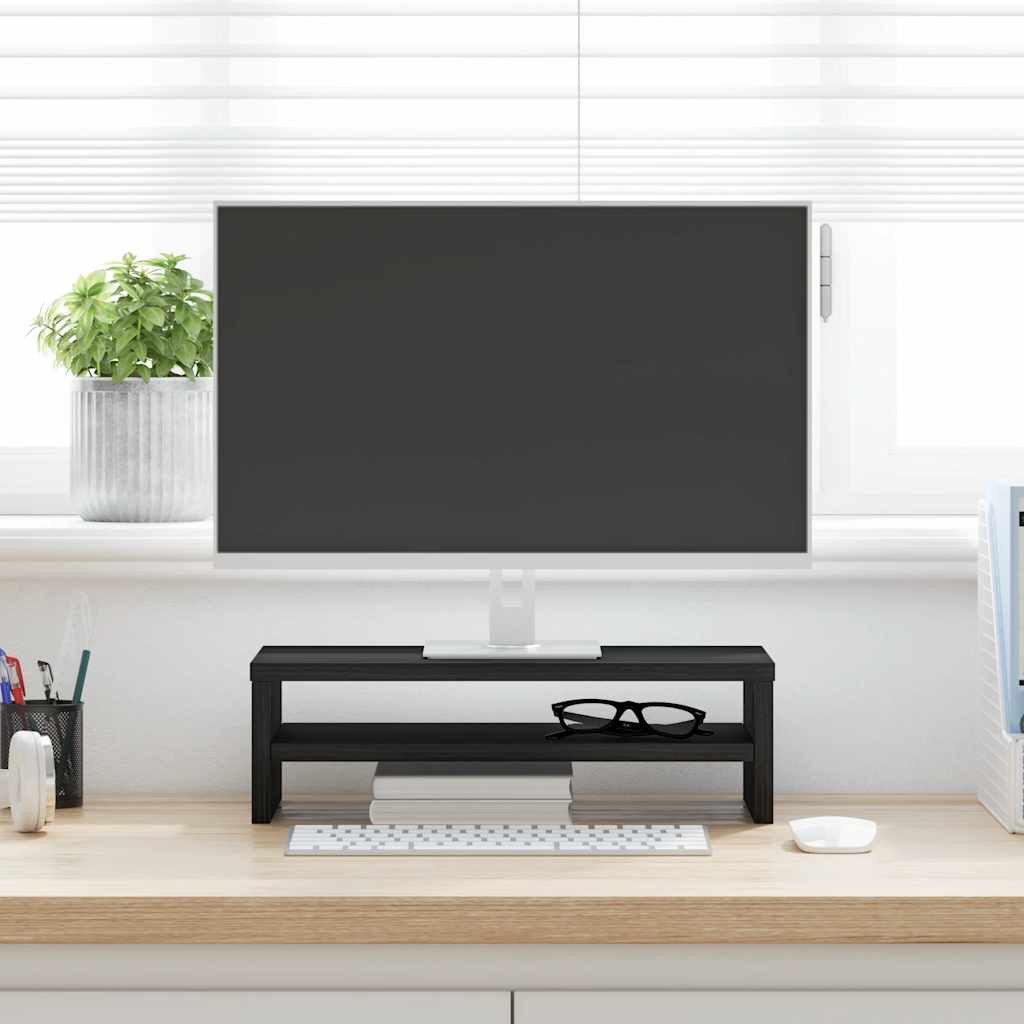 vidaXL Monitorständer Monitorständer Schwarze Eiche 42x24x13 cm Holzwerkstoff – Bild 4 von 5