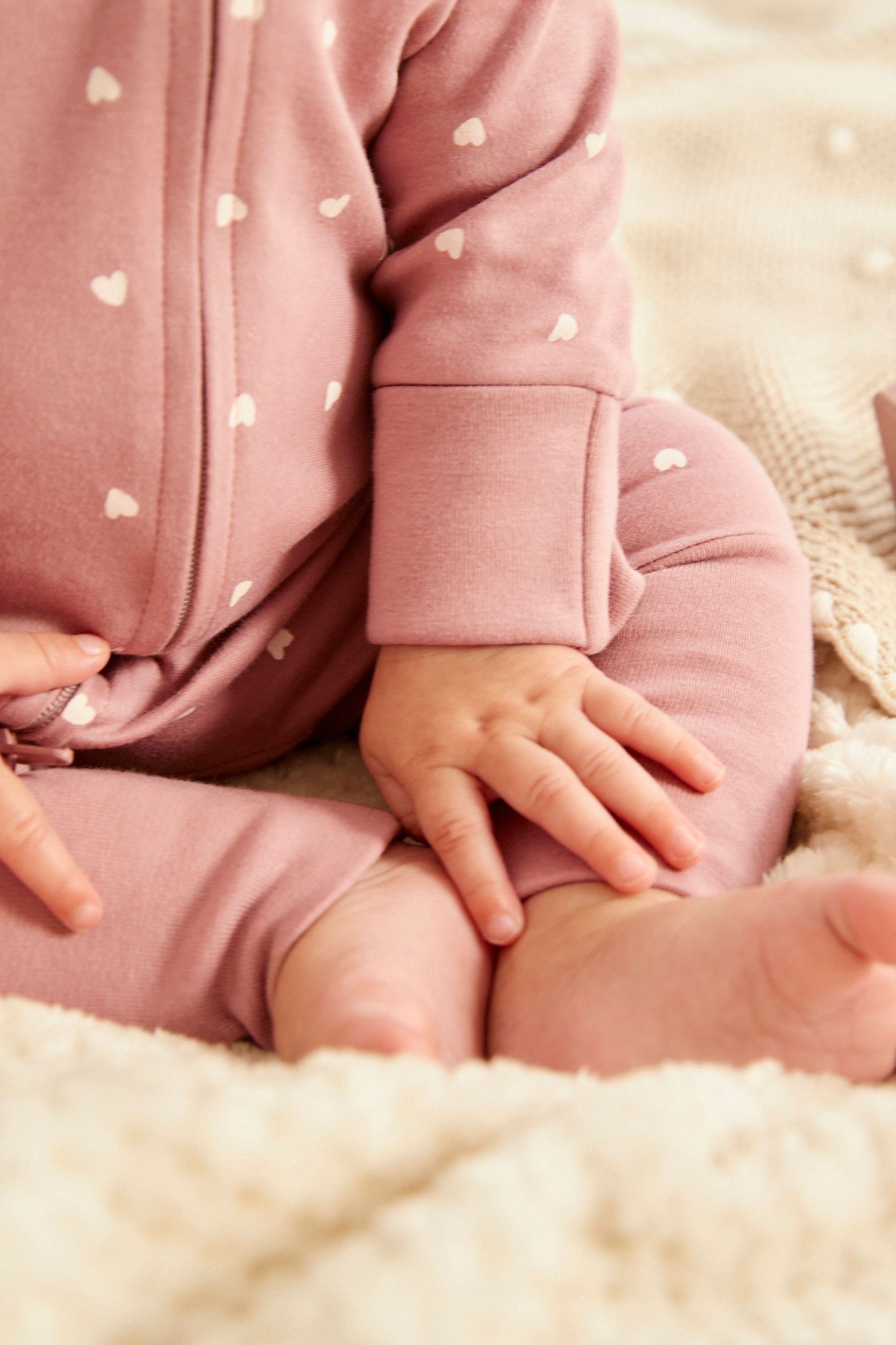 Next Schlafoverall Baby-Schlafanzüge Zwei-Wege-Reißverschluss Purple mit Mauve (1-tlg)