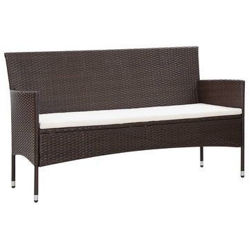 vidaXL Gartenlounge-Set 5-tlg. Garten-Lounge-Set mit Auflagen Poly Rattan Braun, (5-tlg)