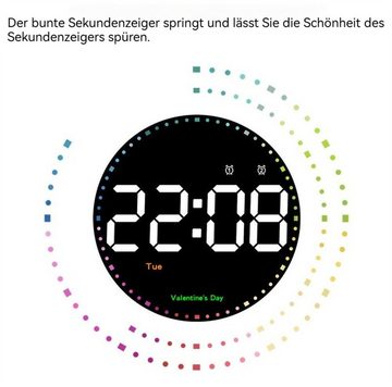 Jioson Wecker LED-Wecker Wanduhr für das Wohnzimmer 10 Zoll Digitaler Uhr Home Decor Digital Wanduhr