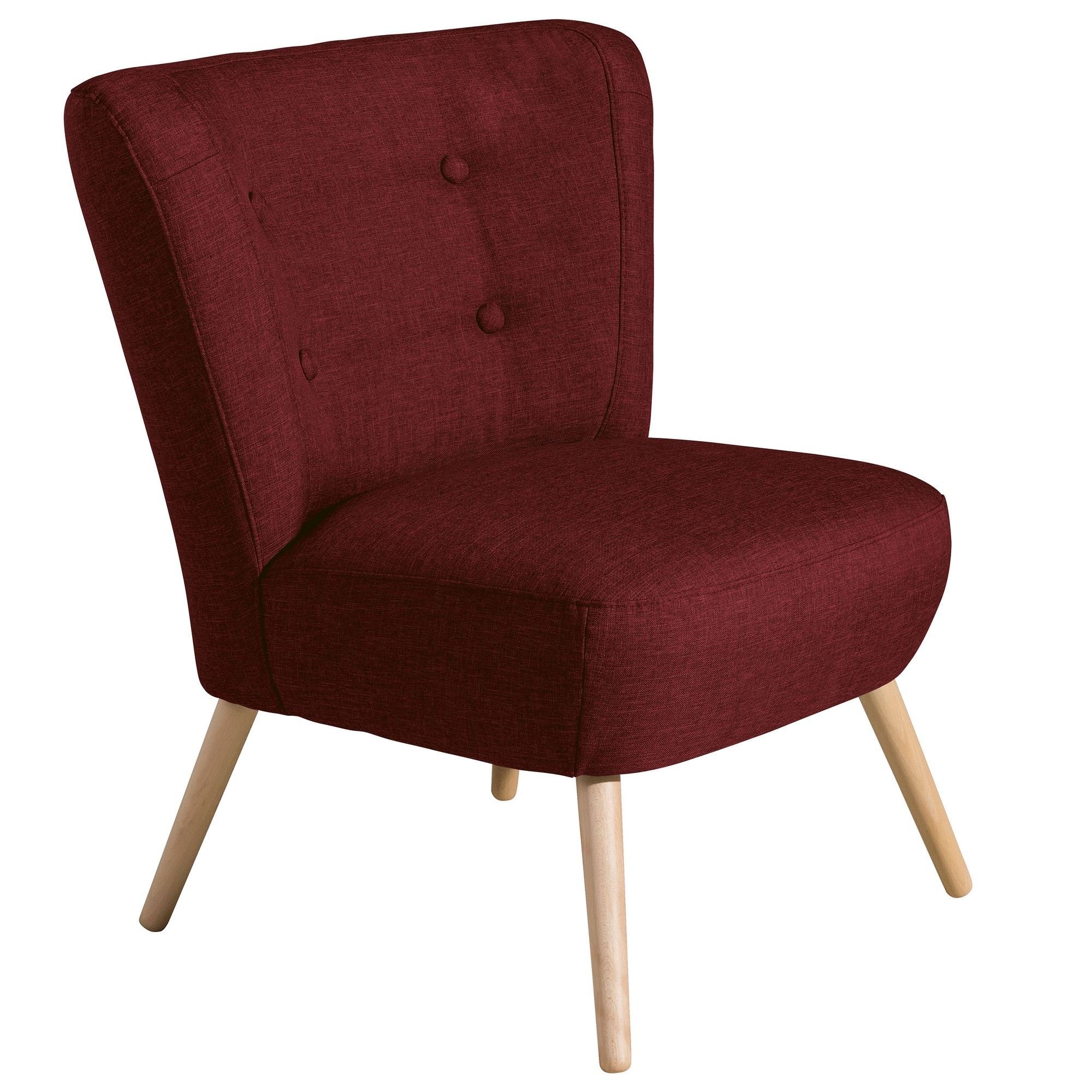 58 aufm Kessel Sessel Kassi 22350 Versand, rot / verarbeitet,bequemer natur Bezug Flachgewebe Sitz Buche 1-St), Sessel hochwertig (Sparpreis Kostenlosem inkl