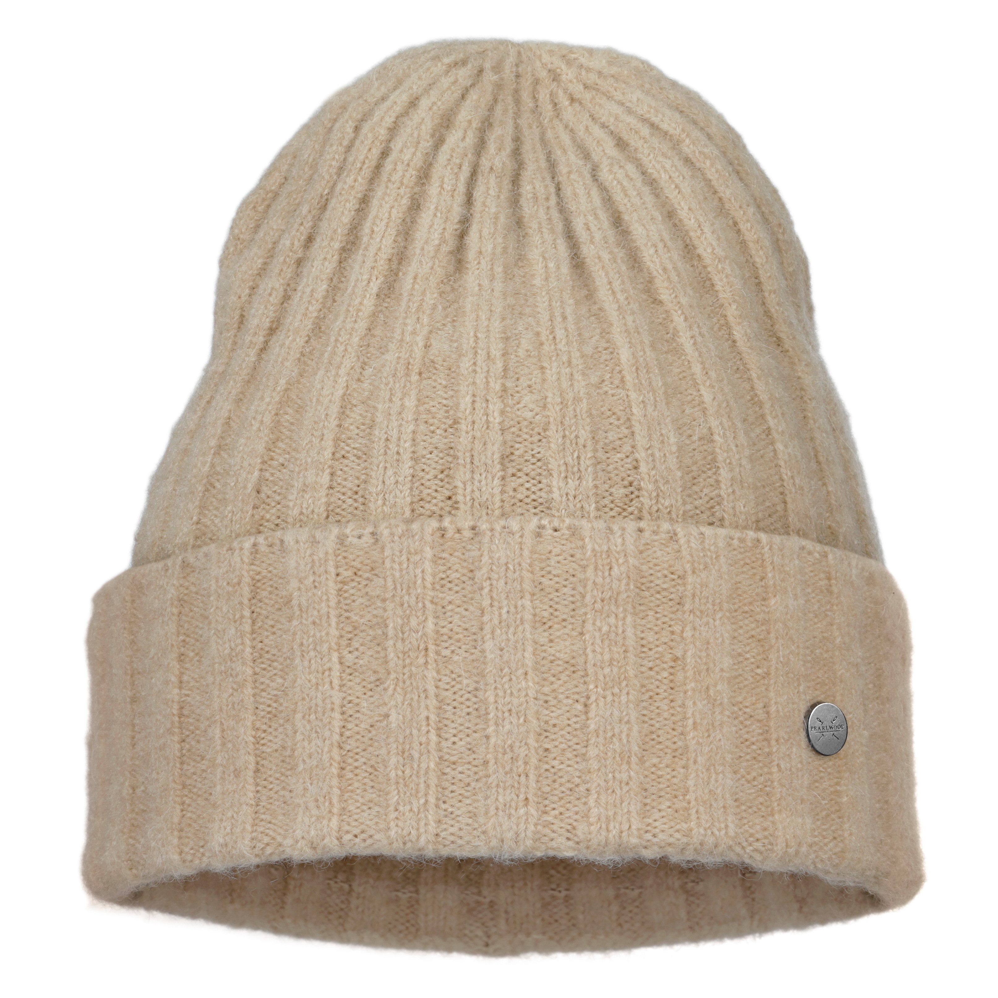 PEARLWOOD Strickmütze JANNE in breiten Rippen gestrickt, breiter Umschlag, wärmend, Wollanteil