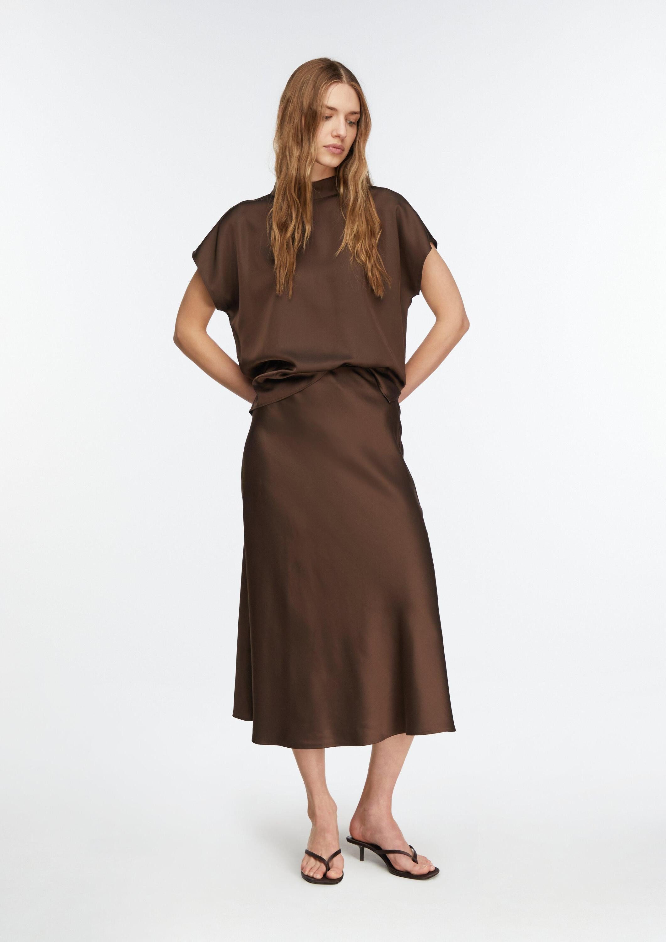 comma Midirock Rock Satin-Midirock mit Elastikbund