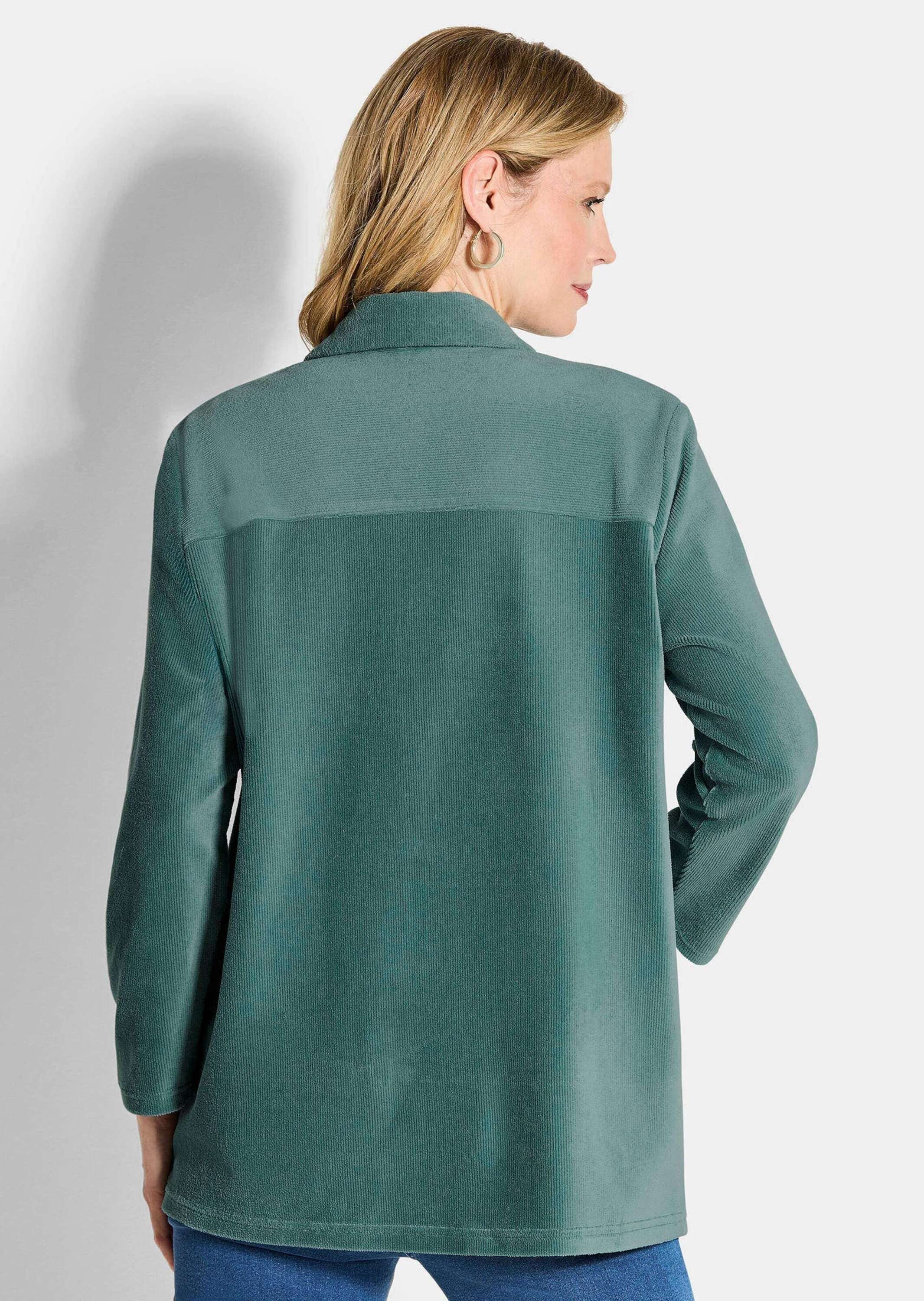 GOLDNER Outdoorjacke Kurzgröße: Weiche Hemdbluse mit Stretchkomfort Baumwollhemd mit Hemdkragen, Brusttasche, Knopfleiste, lange Ärmel