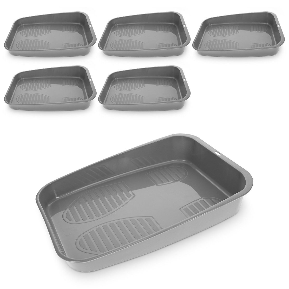 Schuhabtropfschale Schuhablage Set, 6-teilig, stapelbar, für Garderobe/Schuhregal