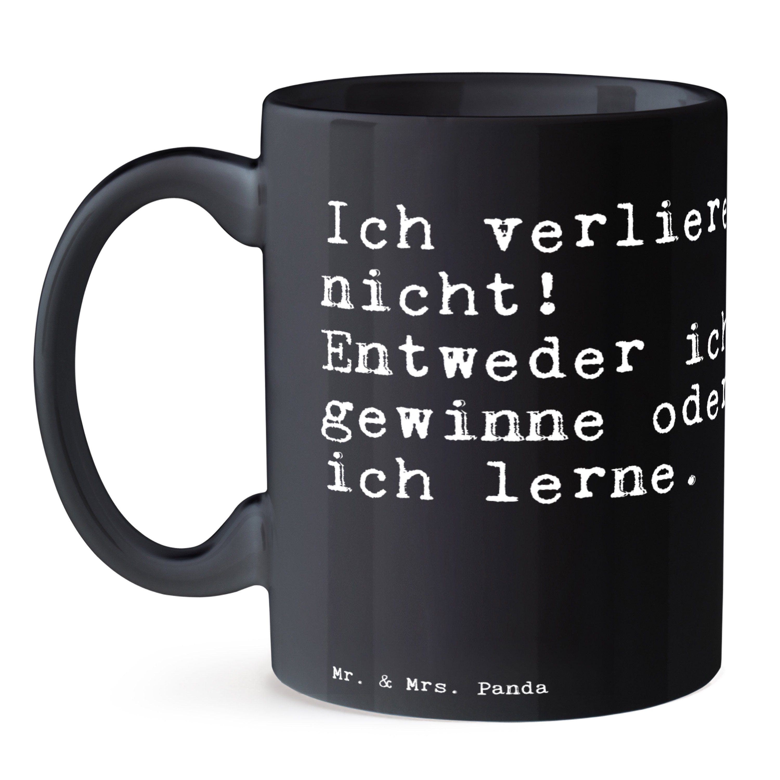 Mrs. Mr. Schwarz Entweder... nicht! - Keramik verliere Panda Spruch, Tasse - Ich Frühstü, Schwarz & Geschenk,