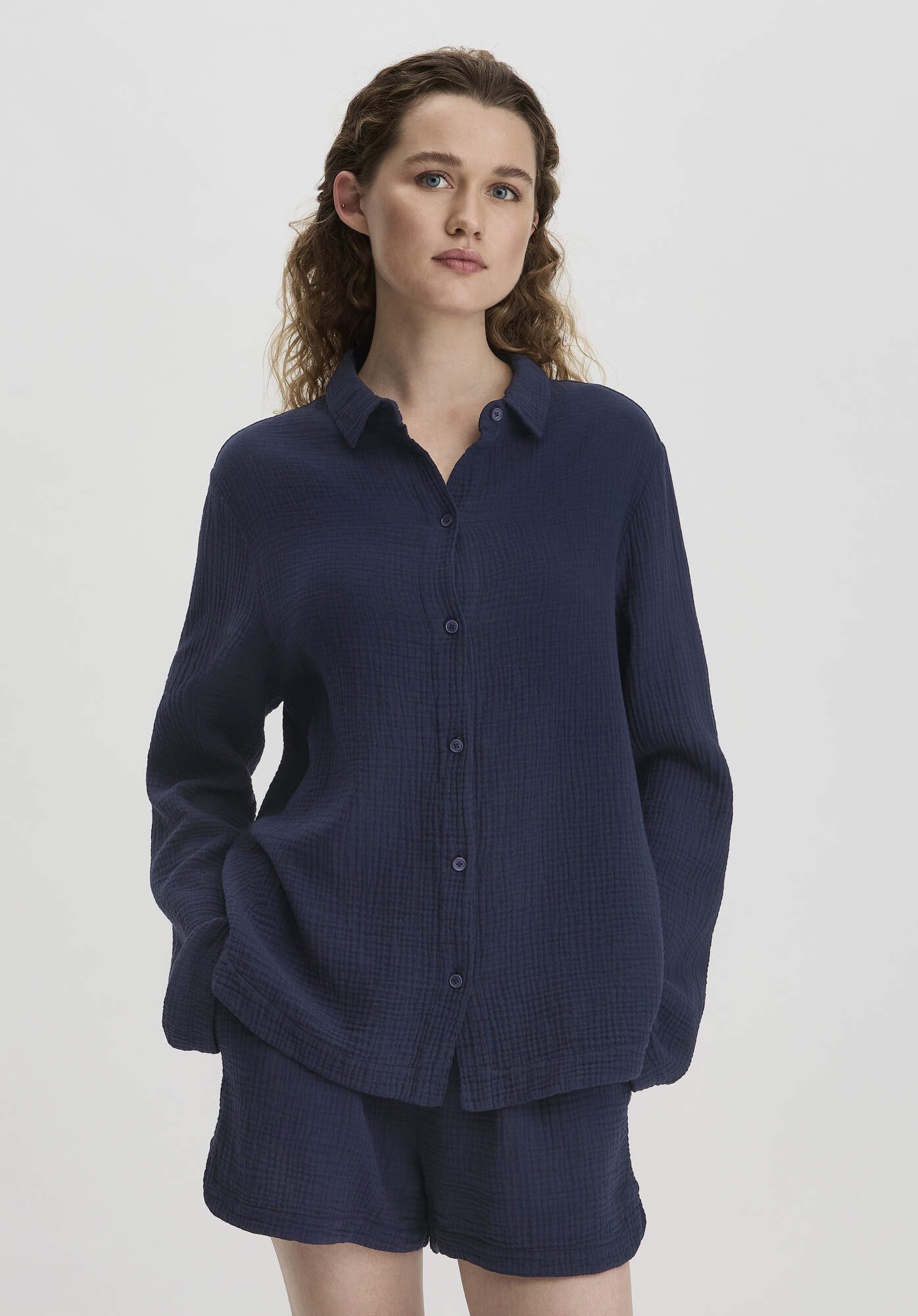 Hessnatur Pyjamaoberteil Musselin Relaxed PURE COMFORT günstig online kaufen