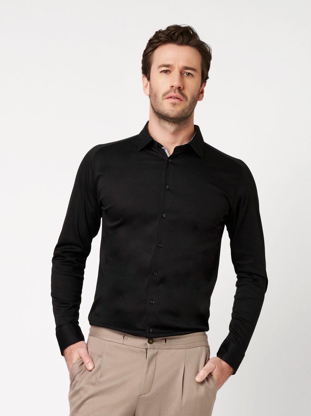 DESOTO Langarmhemd Jerseyhemd Casual Kent