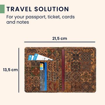 kwmobile Sleeve Reisepass Hülle mit Kartenfächern, Kork Ausweishülle Passhülle Kartenetui Tasche - Reisepasshülle