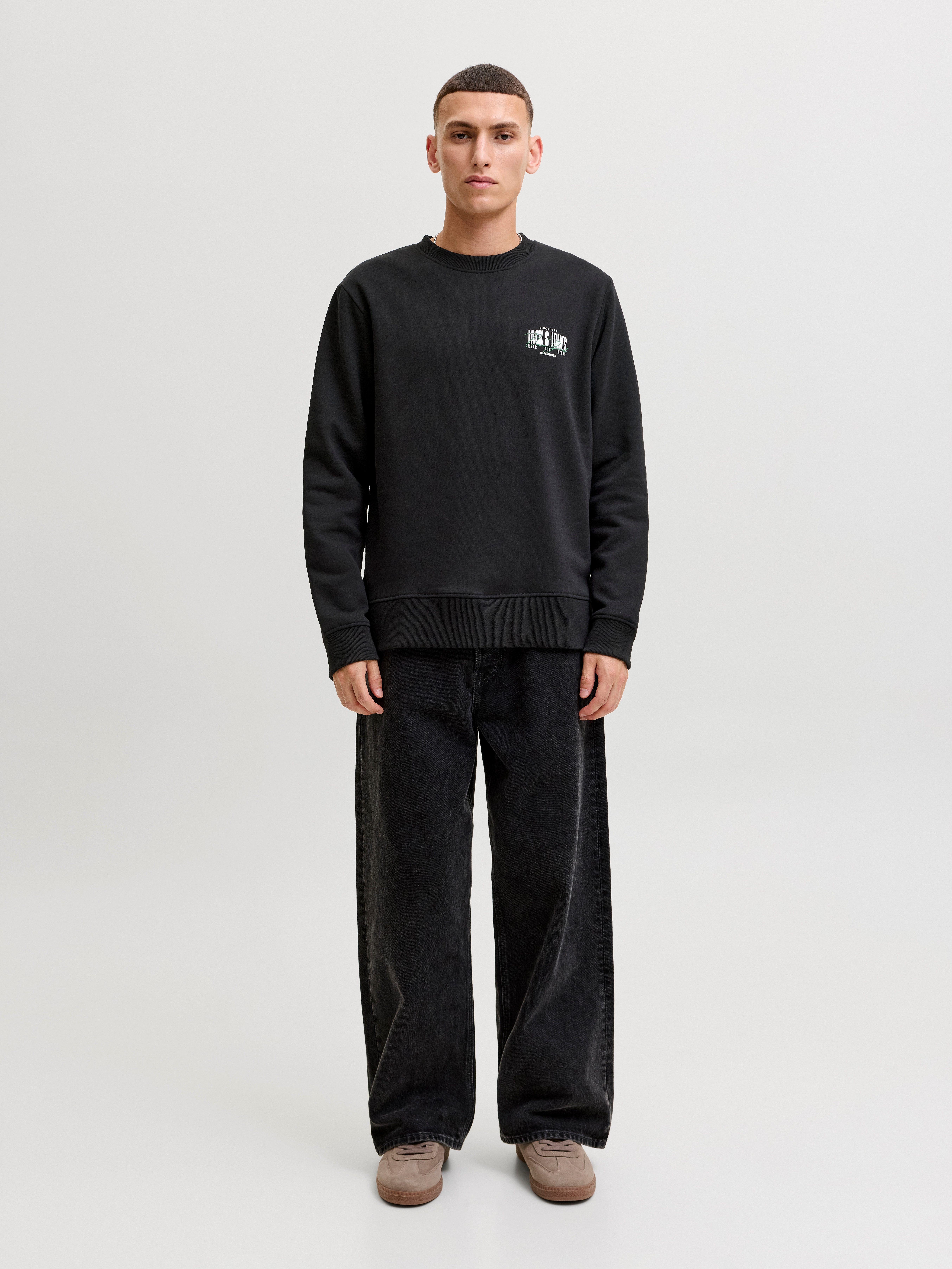 Jack & Jones Sweatshirt JJAERO SWEAT CREW NECK Materialmix, regular fit – Bild 4 von 5