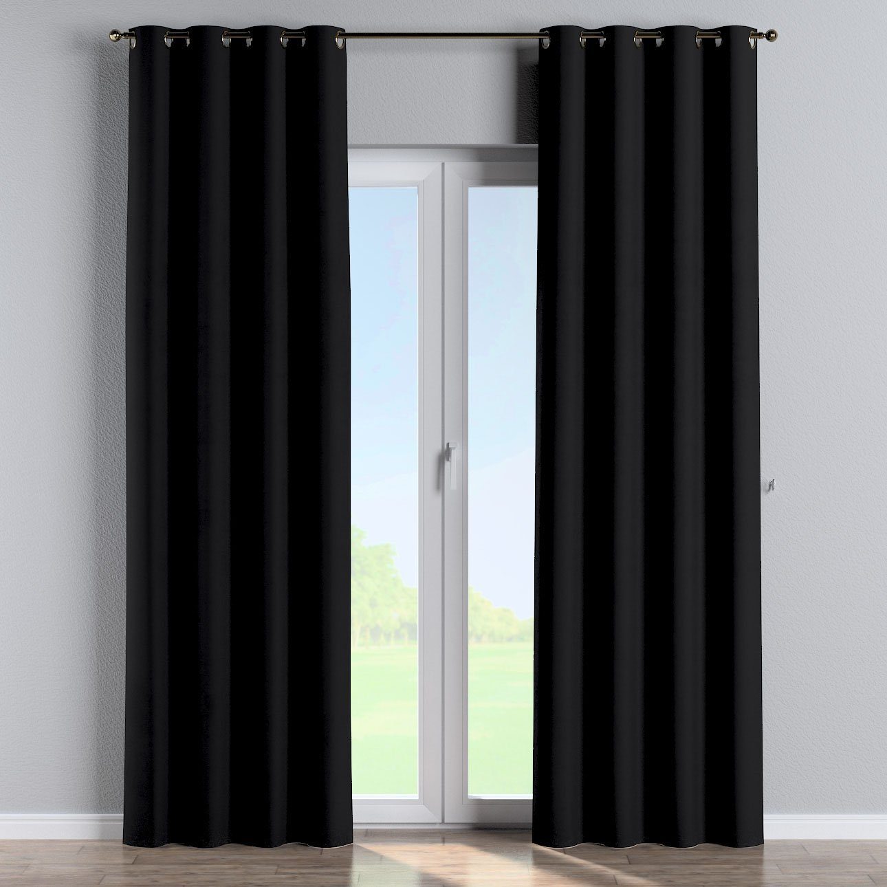 Ösenschal schwarz Vorhang 60x100 cm, Dekoria Crema,