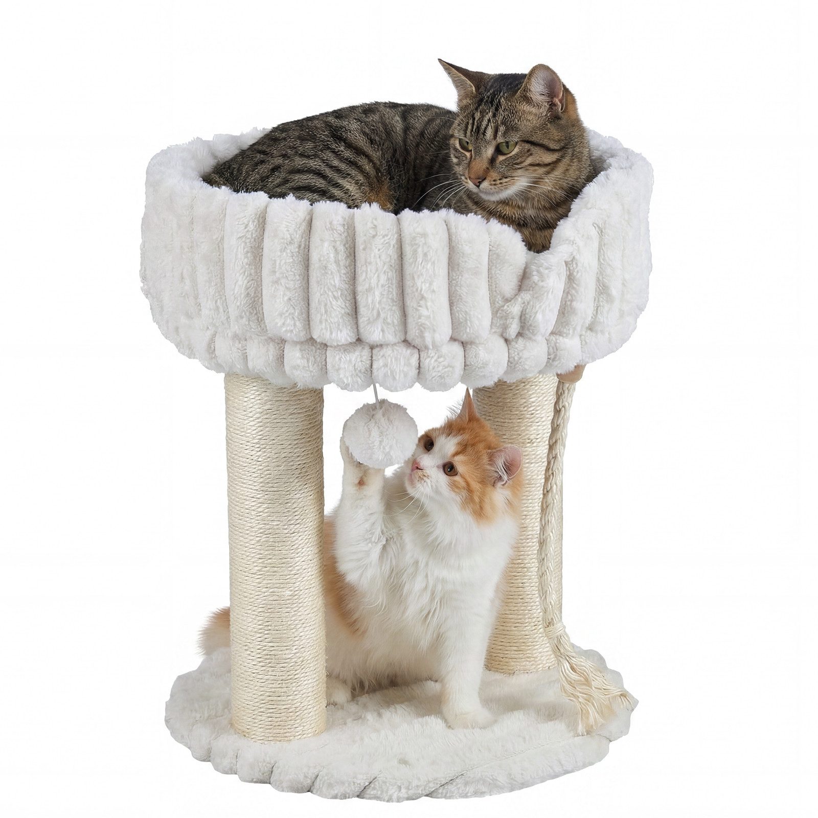 COSTWAY Kratzbaum, Katzenbaum, Kletterturm für Katzen, mit Spielball