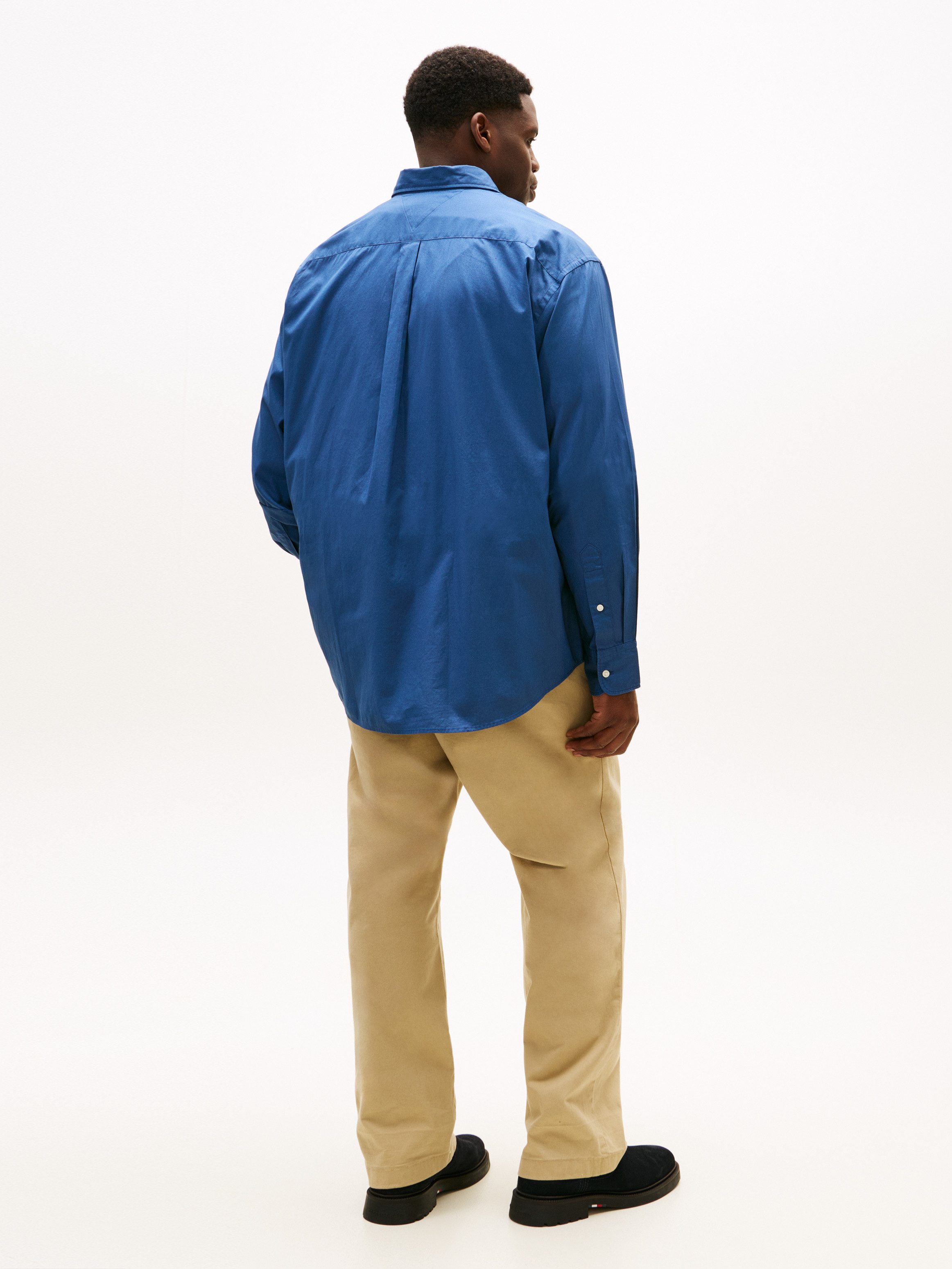 Tommy Hilfiger Big & Tall Langarmhemd BT - FLEX POPLIN SOLID Große Größen, Button-down-Kragen, regular fit