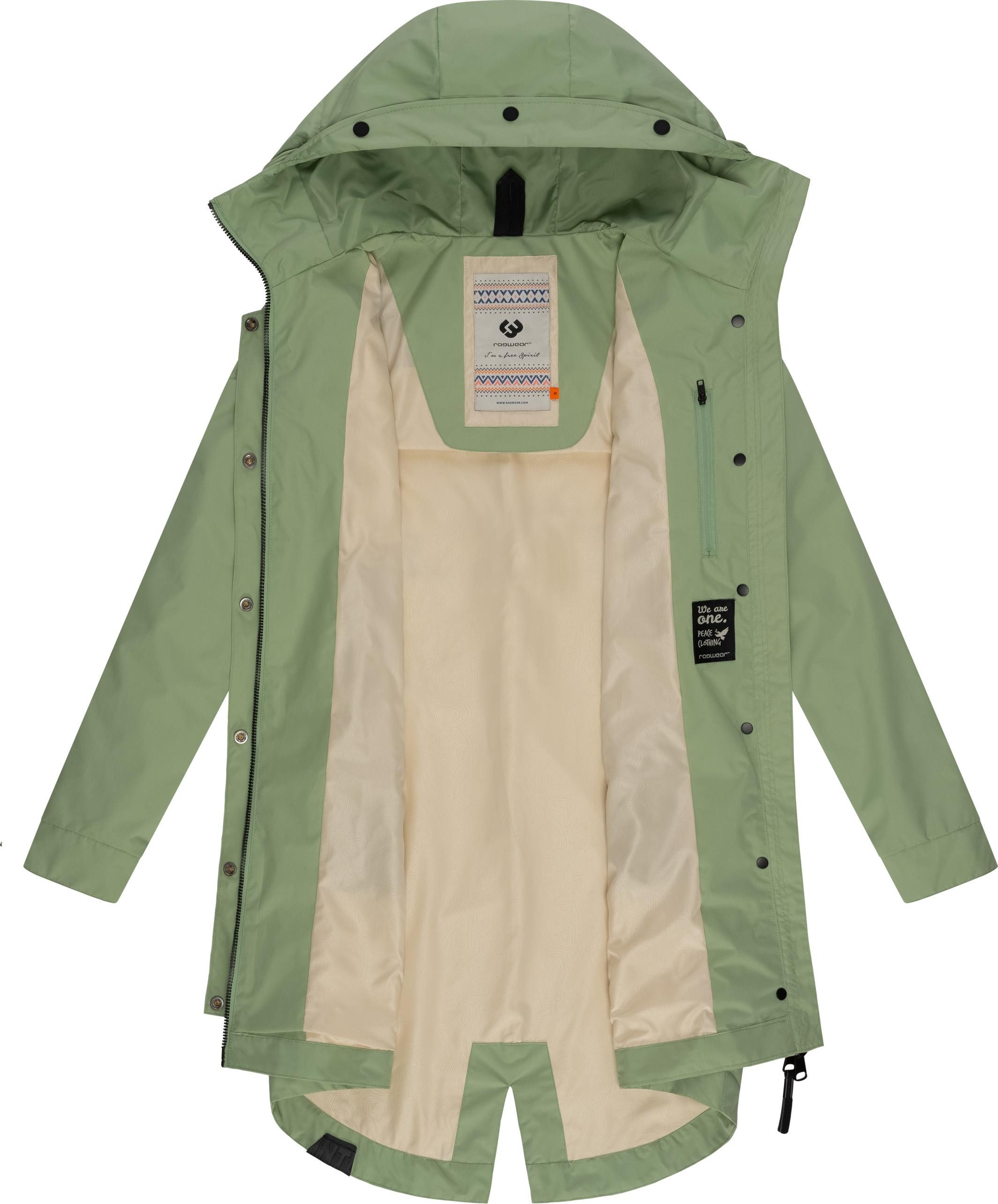 Ragwear Jerseymantel Rejany Wasserdichter Damen Parka für die Übergangszeit
