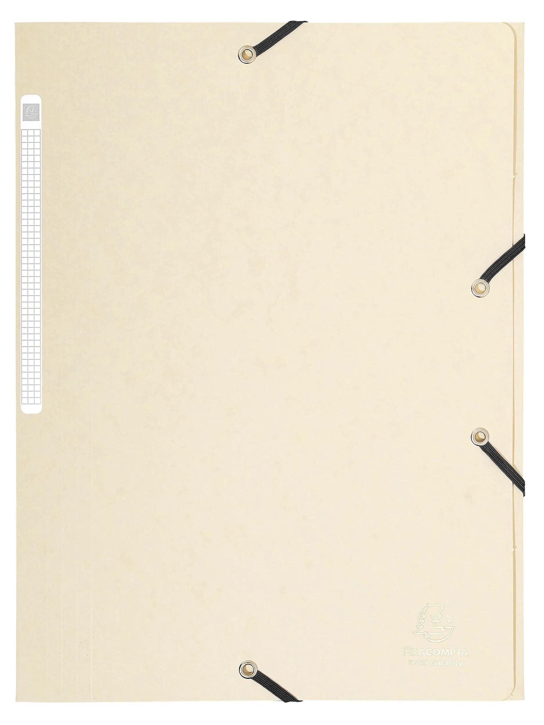 Organisationsmappe 25x Sammelmappe +Gummizug 3 Klappen Karton A4 MAXI Elfenbein 17104H