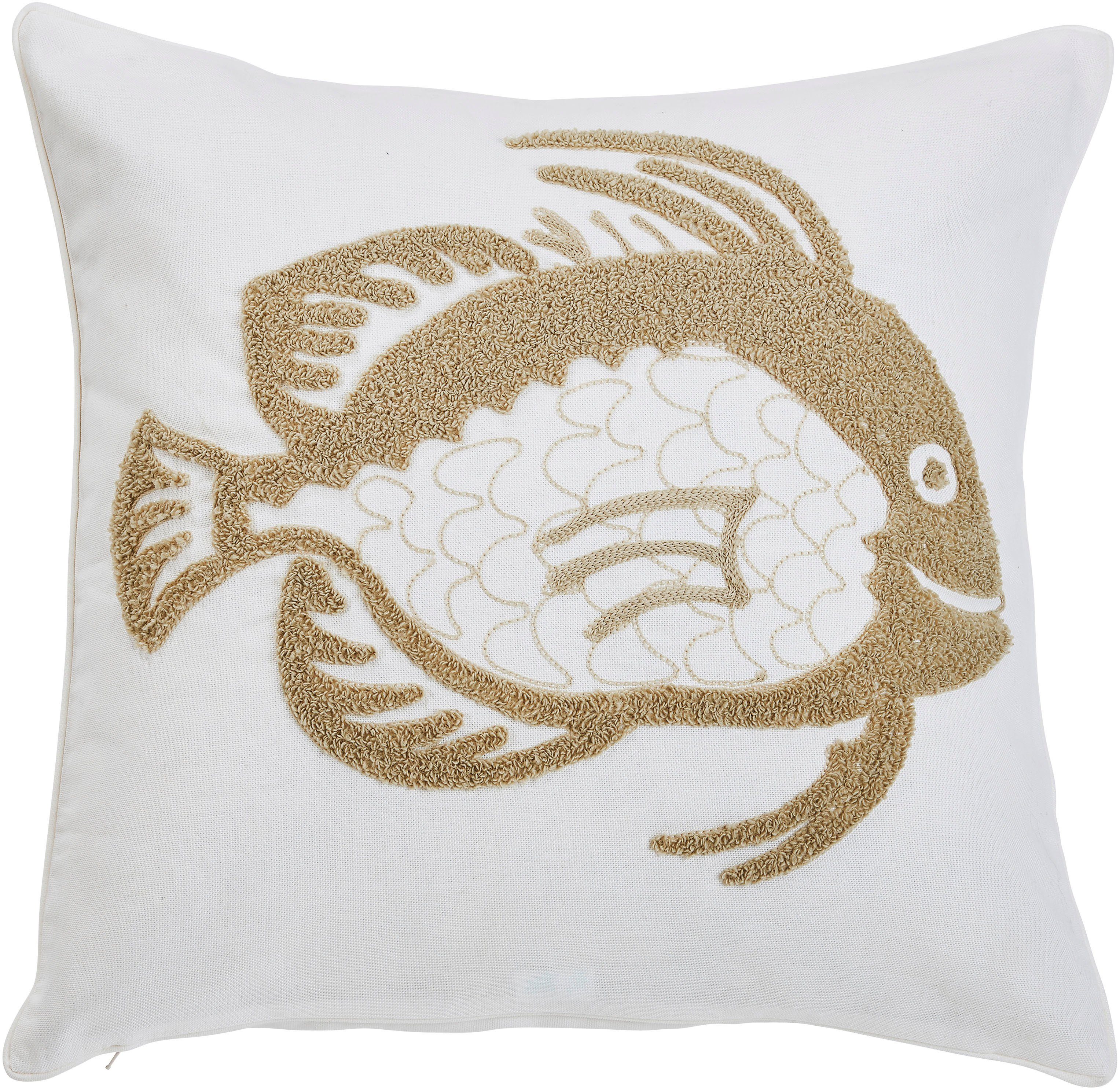 done.® Dekokissen Happy Fish, Kissenhülle in 3-D Optik durch Motiv aus Frottierschlingengewebe