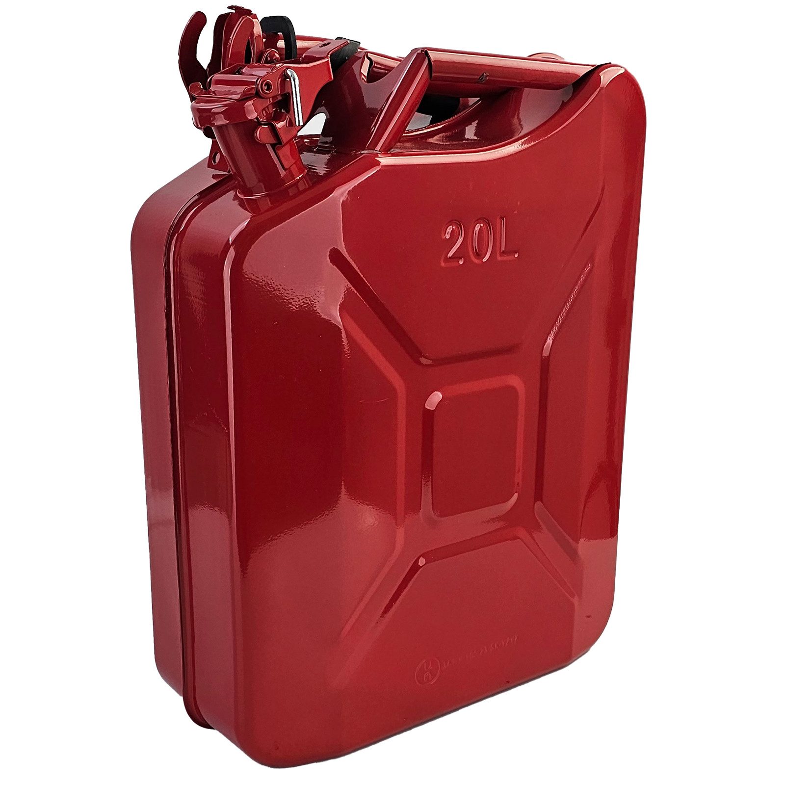 RAMROXX Benzinkanister 20L Metallkanister Kraftstoff Benzin Diesel mit Einfüllstutzen Rot