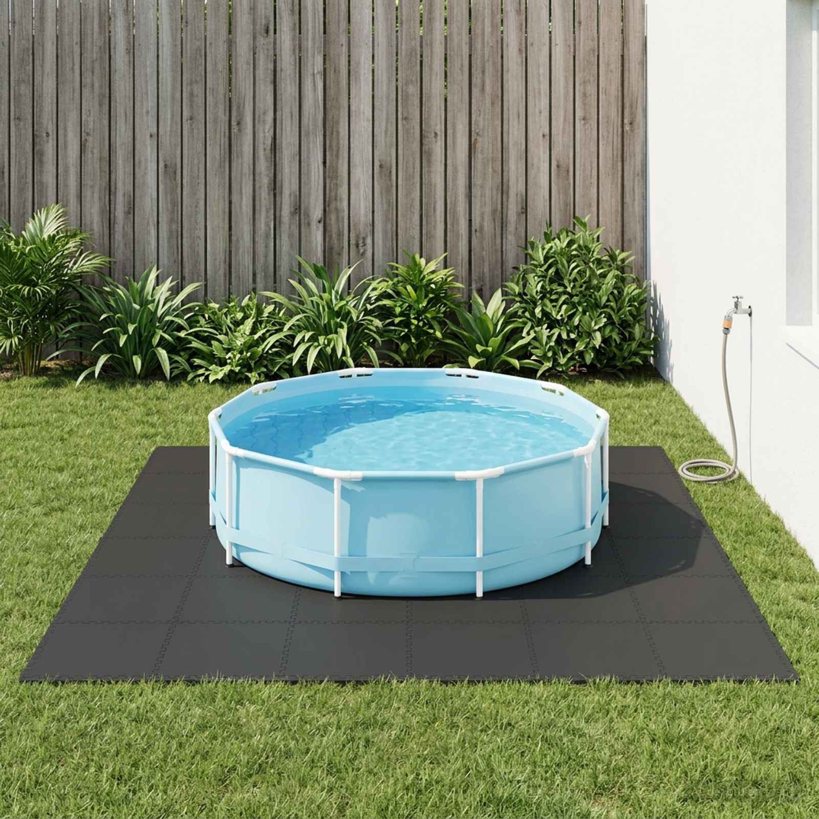 vidaXL Pool-Abdeckplane vidaXL Pool Bodenschutzmatte 12 stk. Schwarz 4,32 m² EVA-Schaum
