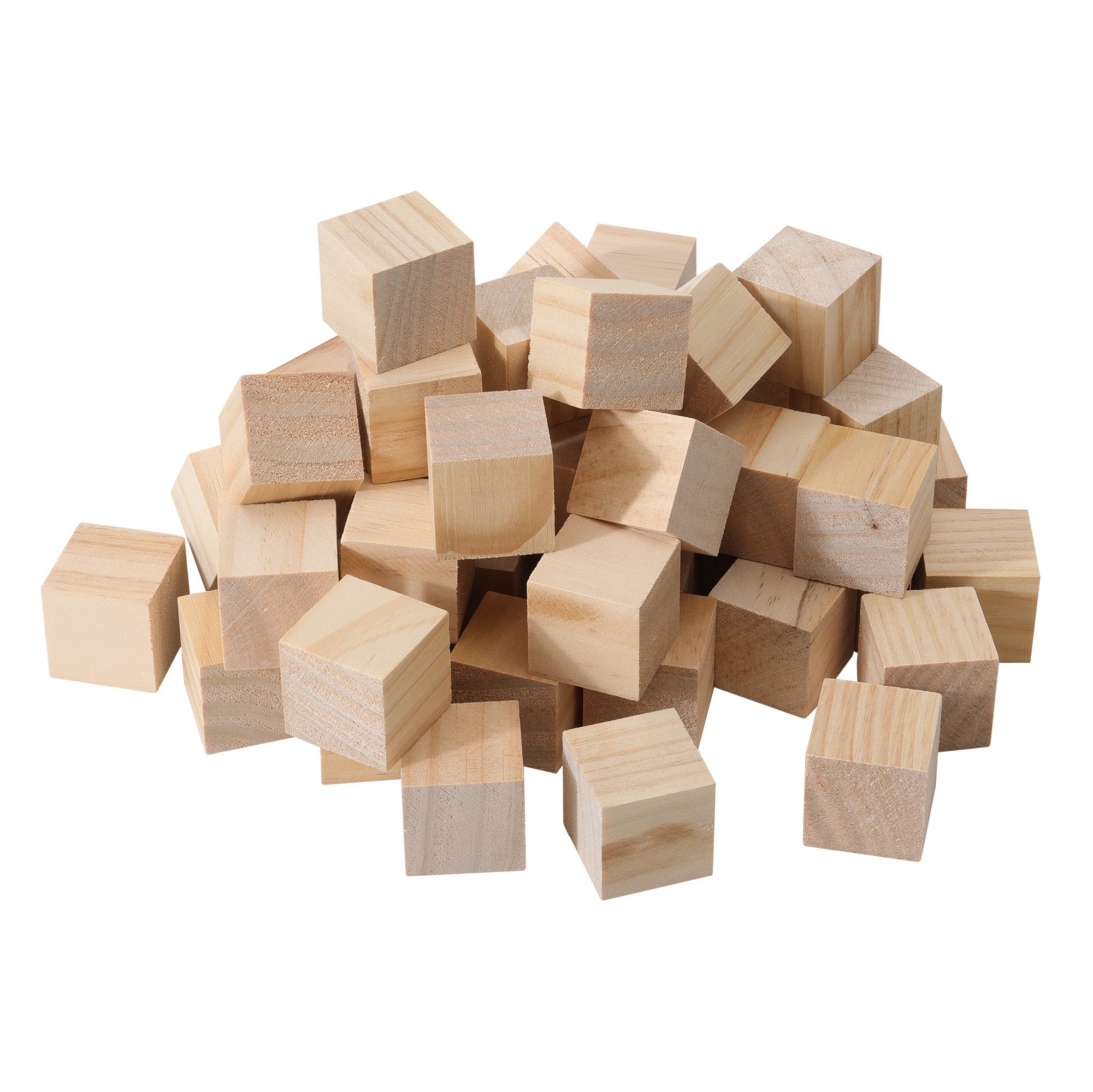 Kantholz Holzwürfel Set - 50 hochwertige Kiefernklötze - Ideal zum Basteln