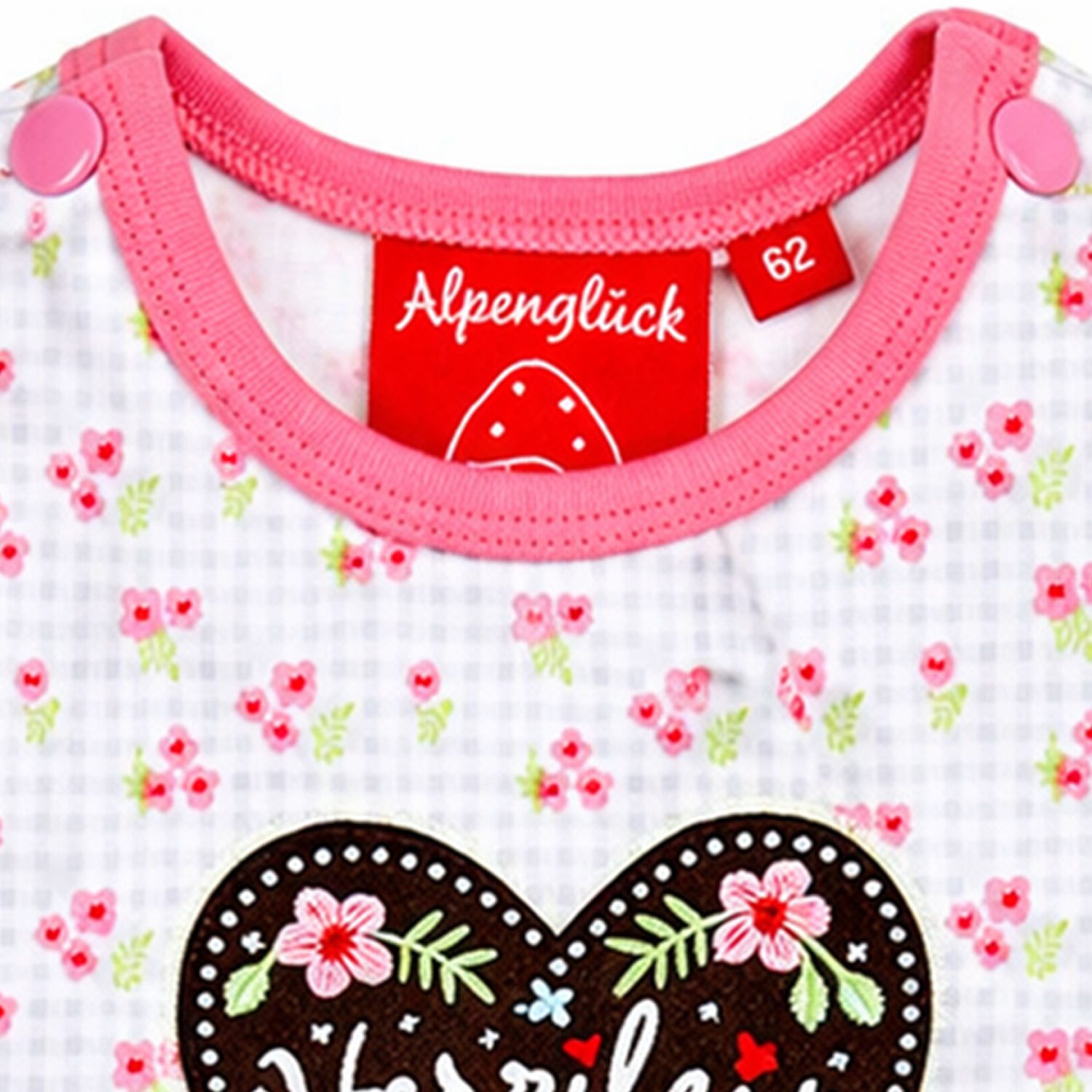BONDI Strampler BONDI Baby Kurzarm Body 'Herzilein' 86623, Blumen