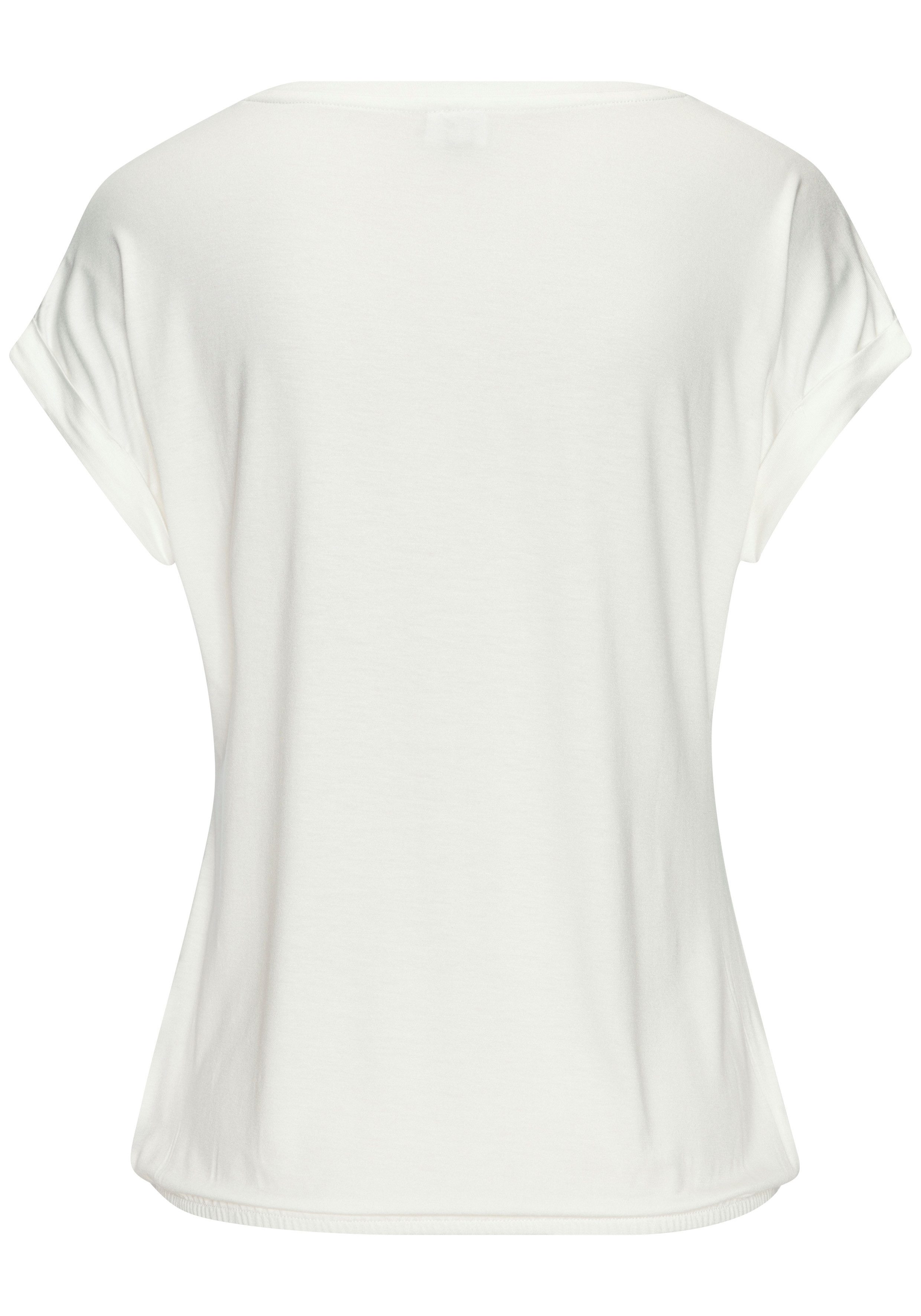 LASCANA Kurzarmshirt mit Lascana Herz Print aus weichem Viskose-Stretch