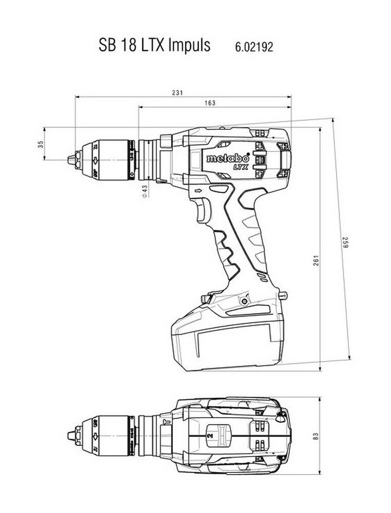 Thumbnail - metabo Akku-Schlagbohrschrauber SB 18 LTX Impuls, 18 V, Schlagbohrmaschine Ohne Akku im Karton