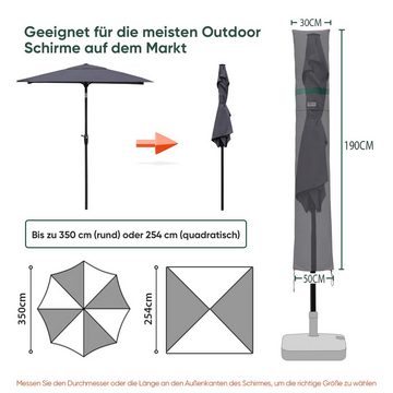 Sekey Sonnenschirm-Schutzhülle Amepschirm Schutzhülle für Sonnenschirm mit Reißverschluss und Stab, für Ø 350 cm / 300 x 200 cm Gartenschirm