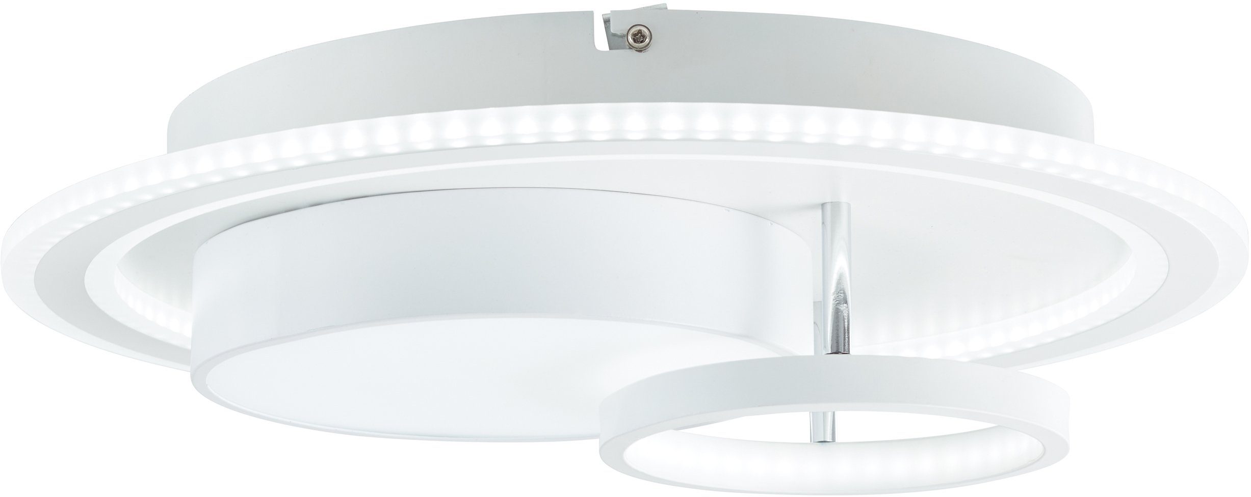 Brilliant LED Deckenleuchte Sigune, Dimmfunktion, LED fest integriert, Ø 40 cm, dimmbar, CCT, 4800 lm, Fernbedienung, Metall, weiß/schwarz