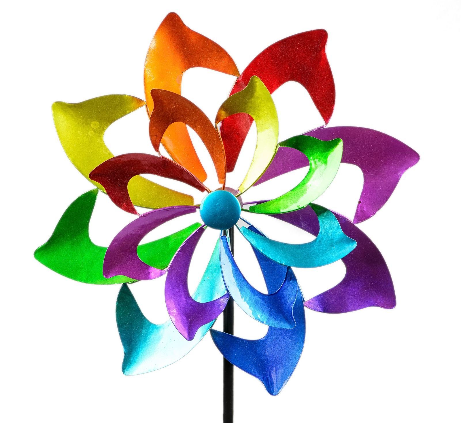 unvergesslich Kremers Schatzkiste Gartenfigur Buntes Windrad Metall Blume für aus Garten den