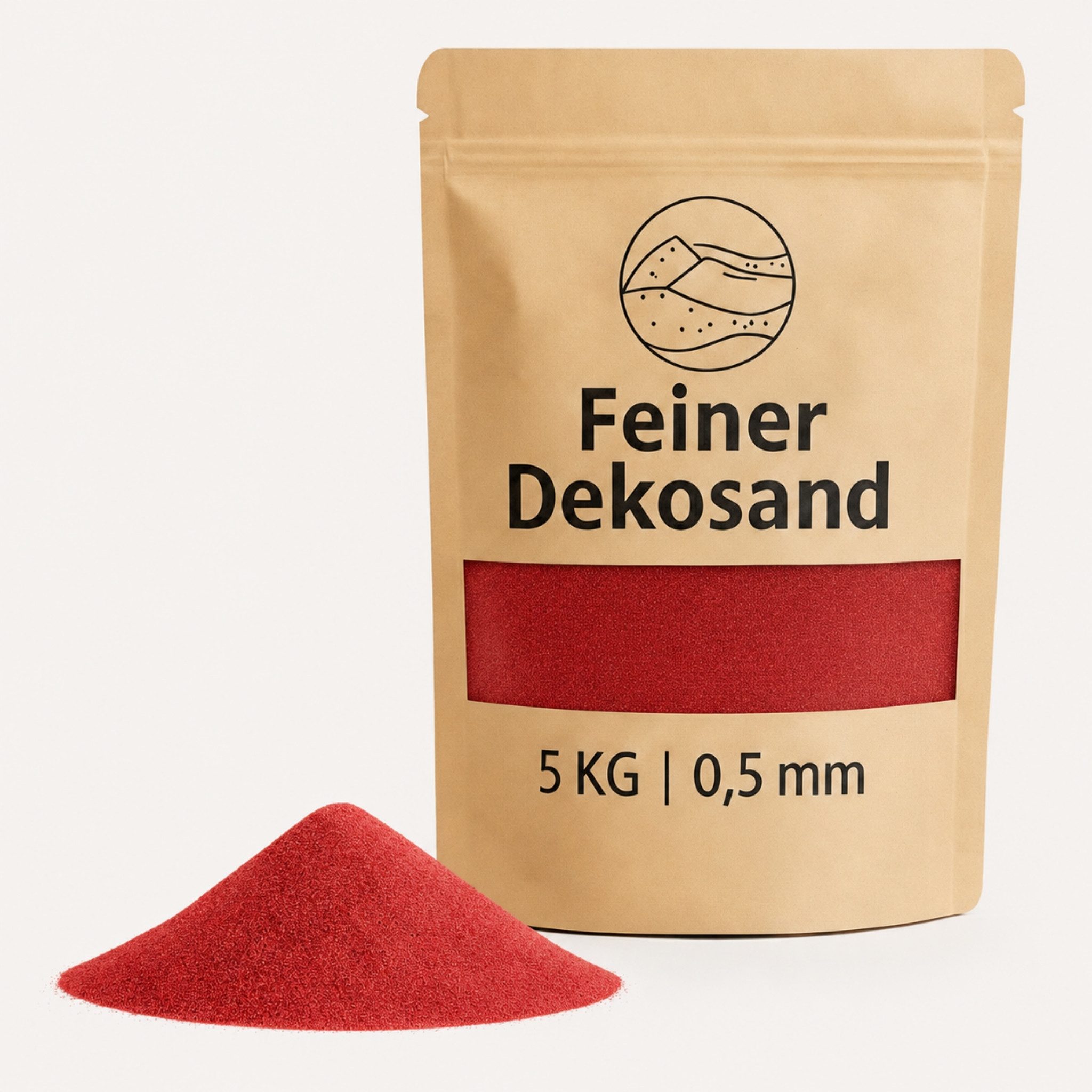matches21 HOME & HOBBY Dekosand Deko-Sand rot 5 kg für Vasen, Gläser & Streudeko (1-St), Bunter Farbsand als feiner Deko- & Bastelsand
