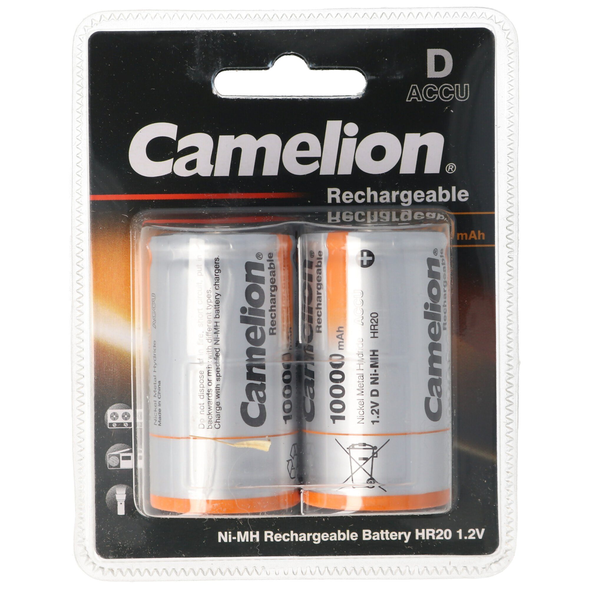 Camelion NiMH Akku Mono D LR20 1,2 Volt mit max. 10000mAh Kapazität Akku 10000 mAh (1,2 V)