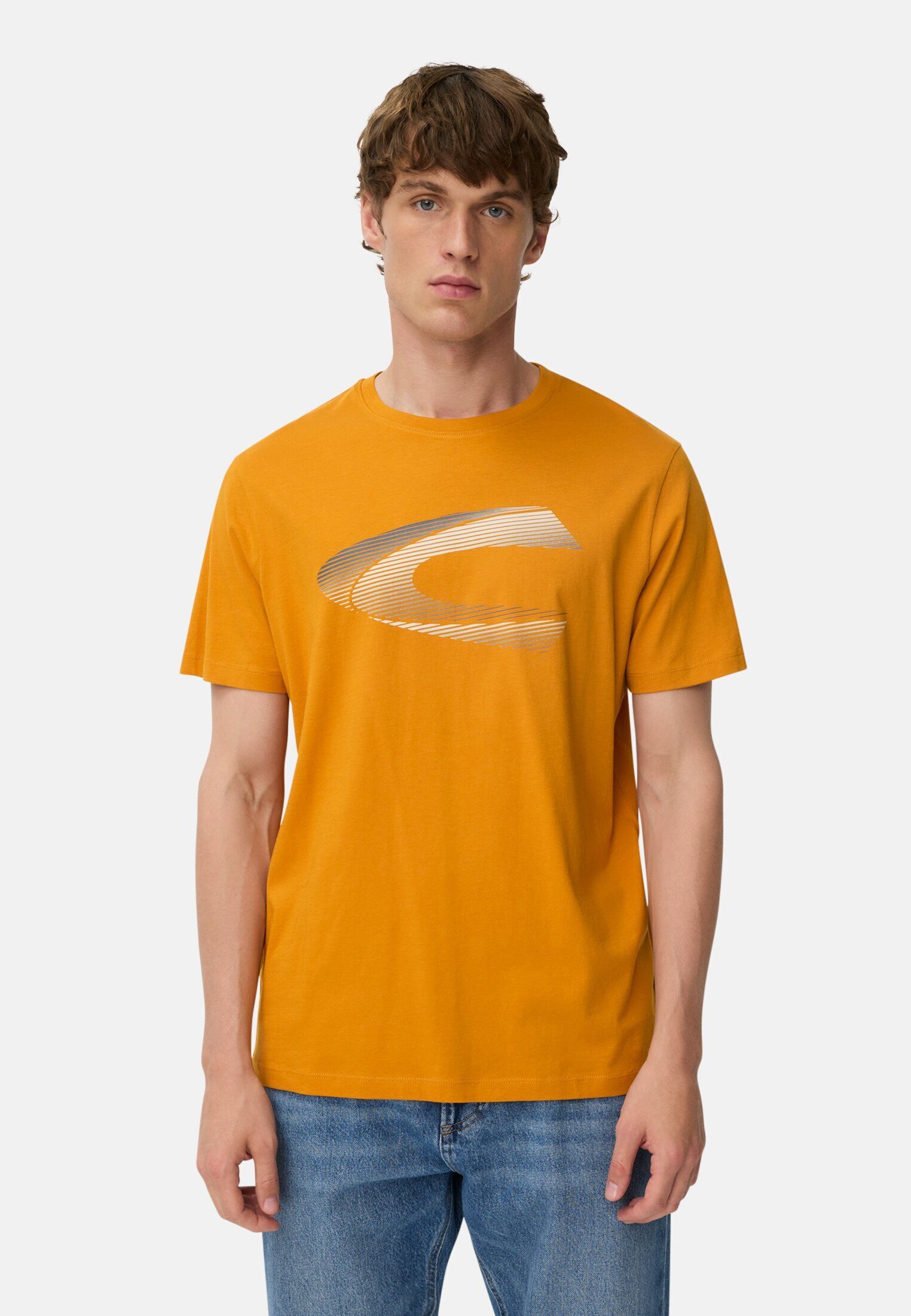 camel active Print-Shirt aus nachhaltigem Organic Cotton Kurzarm Rundhals günstig online kaufen