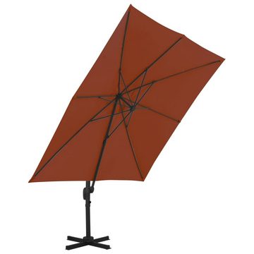 furnicato Sonnenschirm Ampelschirm mit Aluminium-Mast Terrakotta 300x300 cm