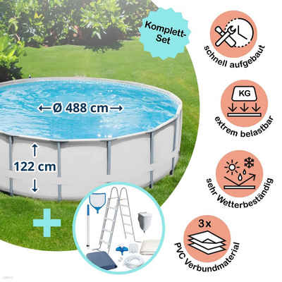 PolyGroup Framepool Polygroup Summer Waves Elite Frame Pool Set 488 x (Beckenset), Sicherheitsleiter