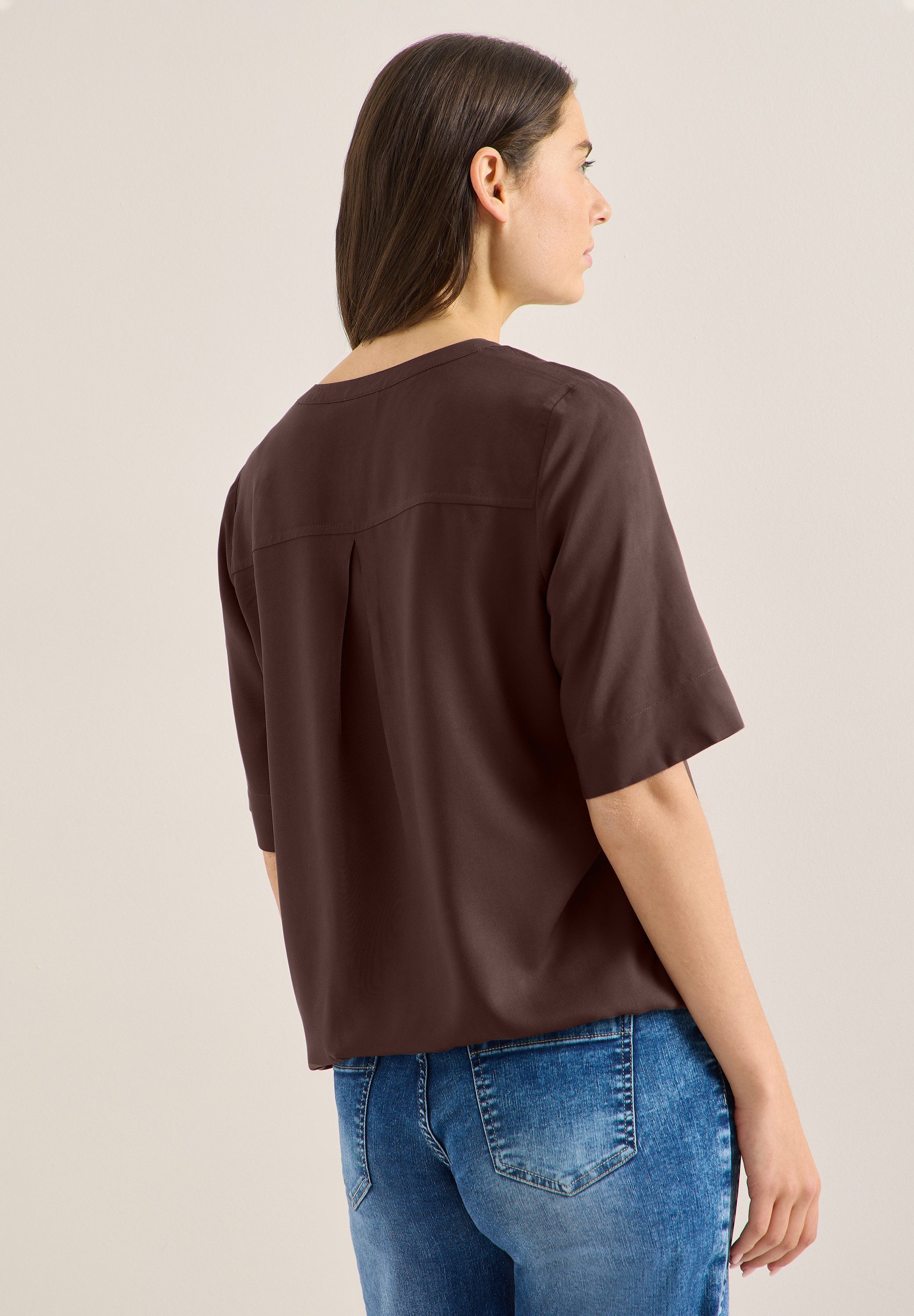 CECIL Shirtbluse mit geschlitztem Rundhalsausschnitt günstig online kaufen