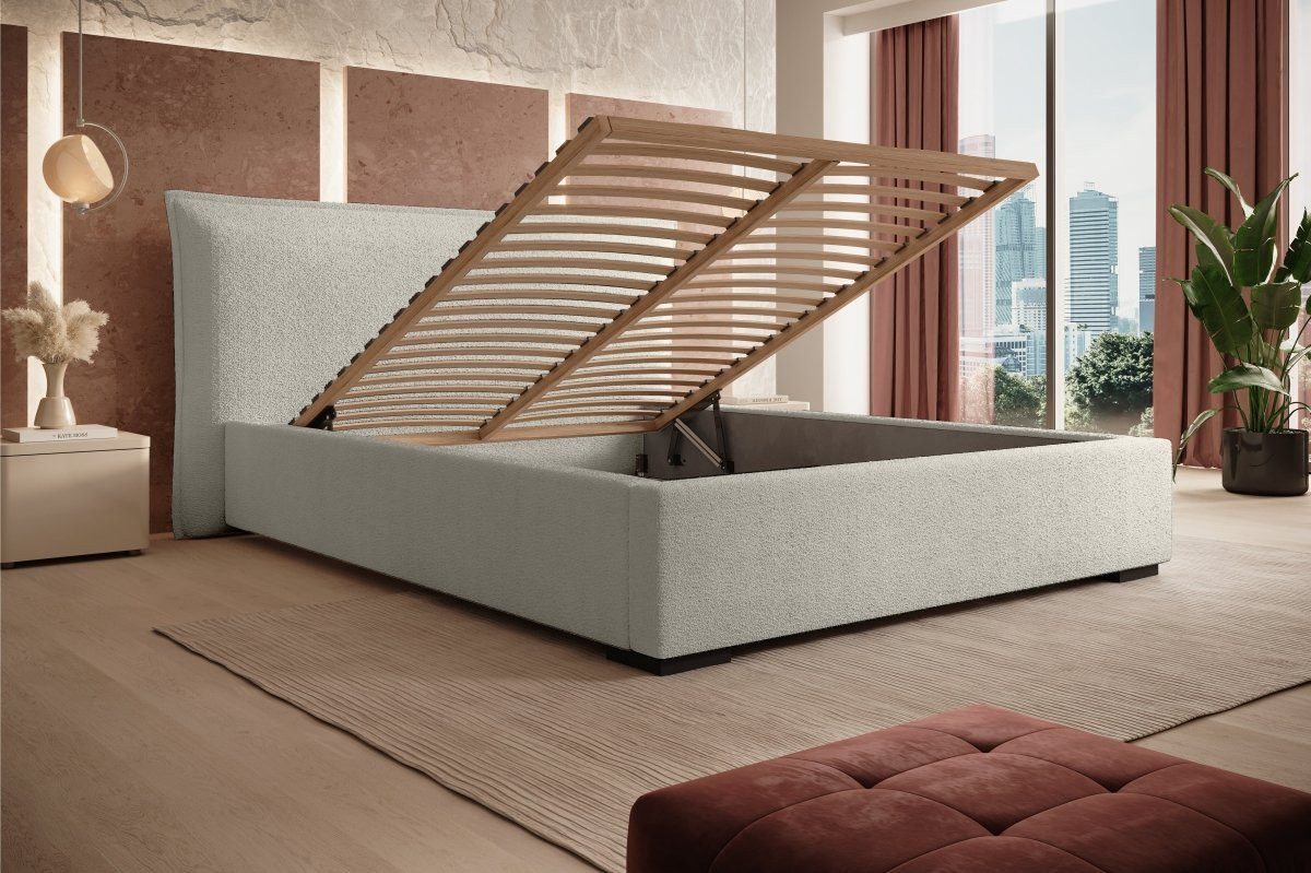 Luxusbetten24 Polsterbett Designer Polsterbett Namino Bouclé, günstig online kaufen