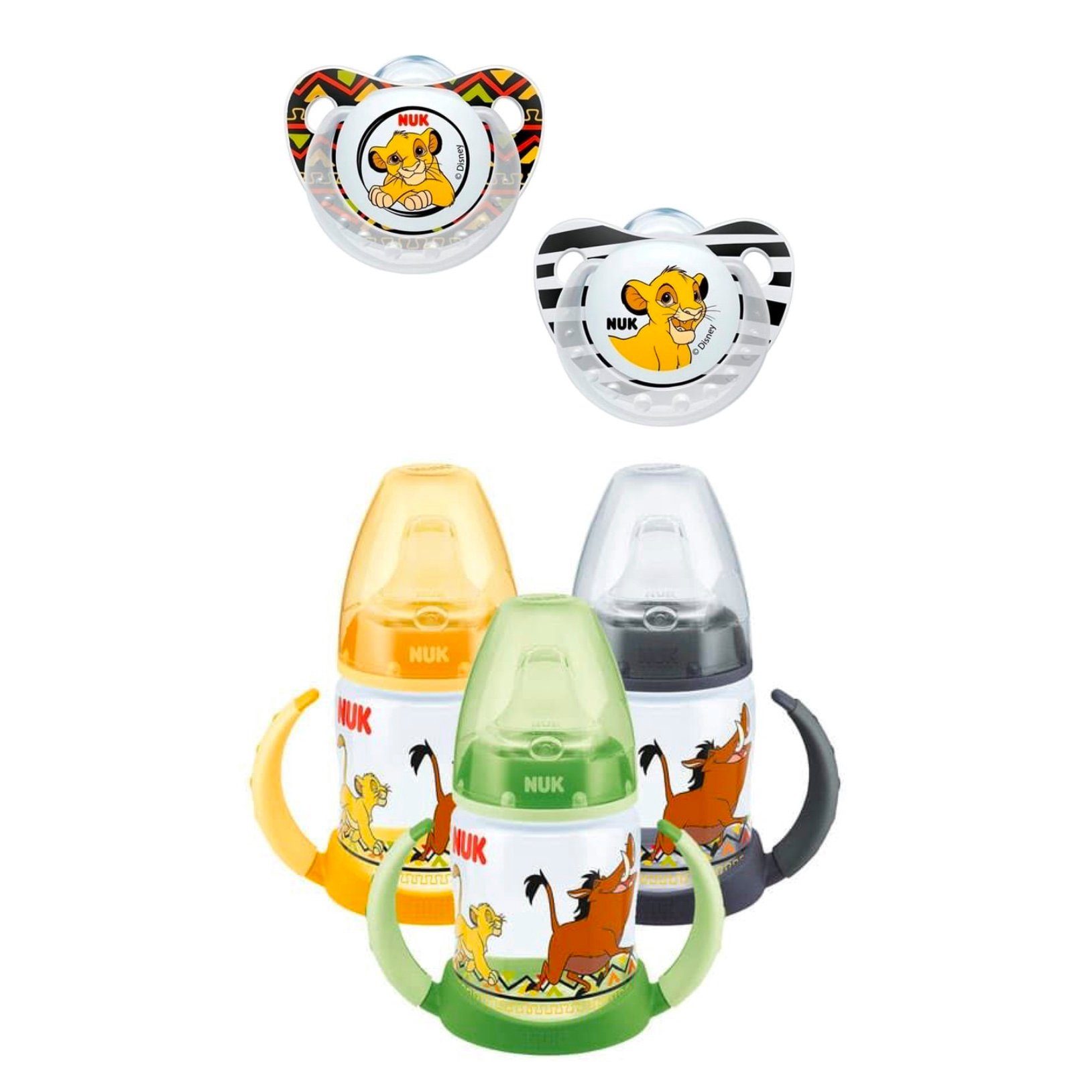 gelb Schnuller der NUK Set König NUK und Löwen Babyflasche Trinklernflasche Disney