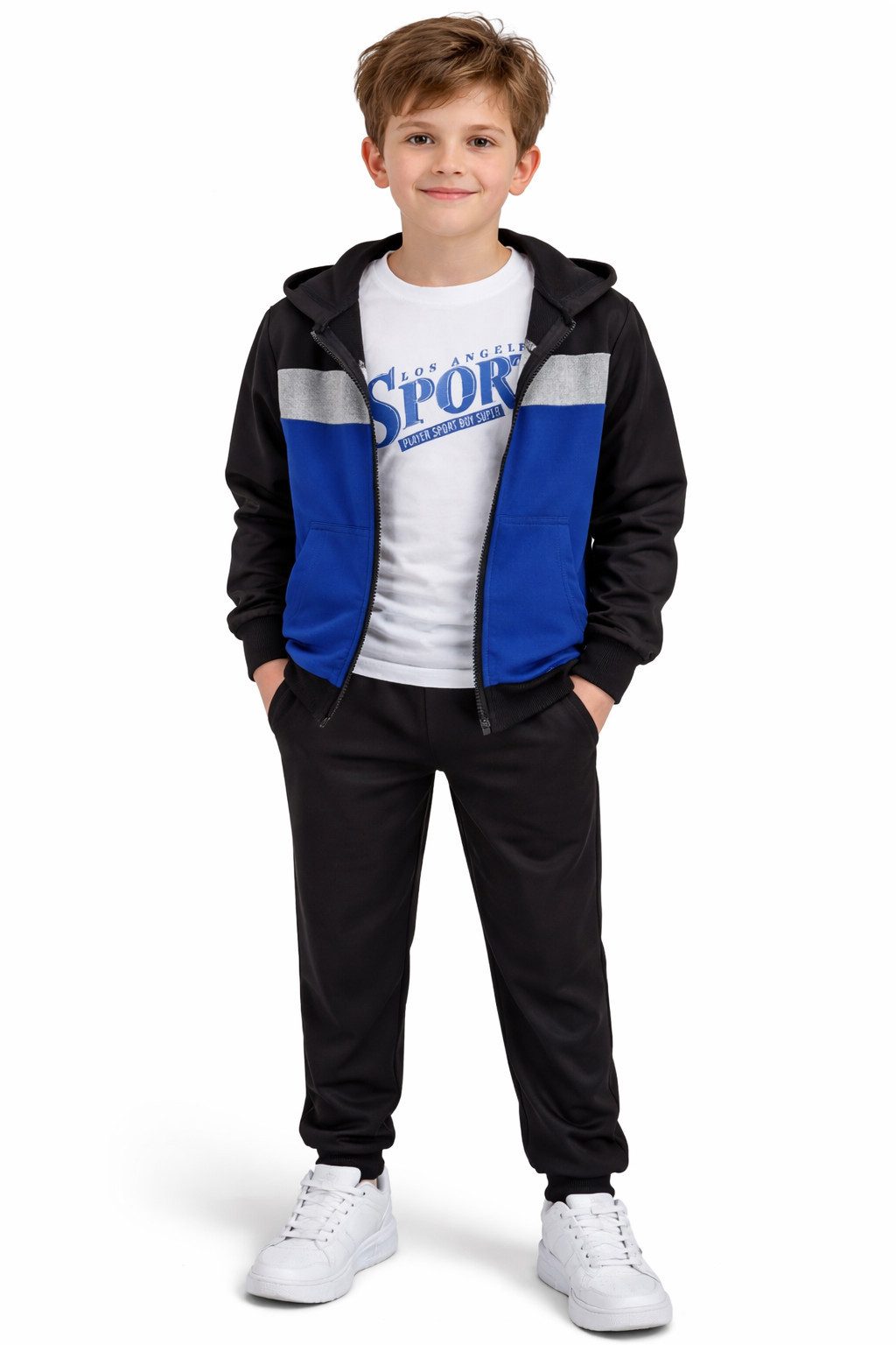 Fashion Boy Trainingsanzug Kinder Trainingsanzug 3-tlg. Freizeitanzug mit T-Shirt JF4033e (Set)